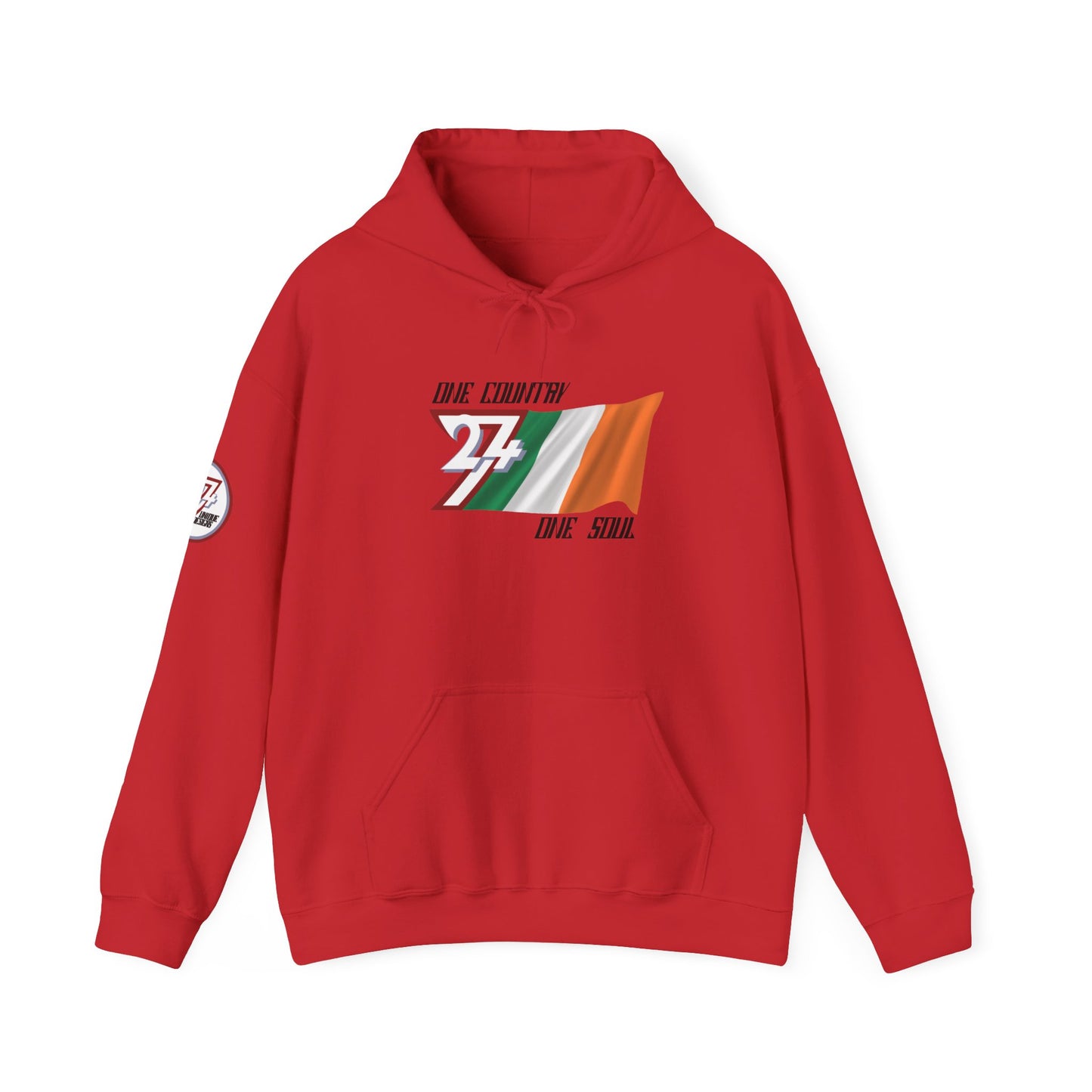 Unique Design 24/7 Ireland Flag Printed Unisex custom Hoodie red