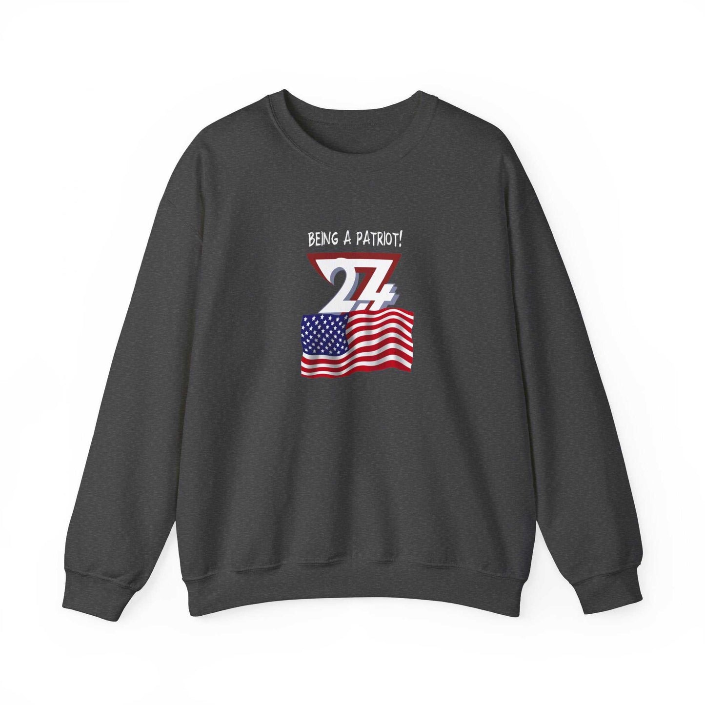 Unique Design US Patriot Heavy Blend™ Crewneck Sweatshirt dark heather