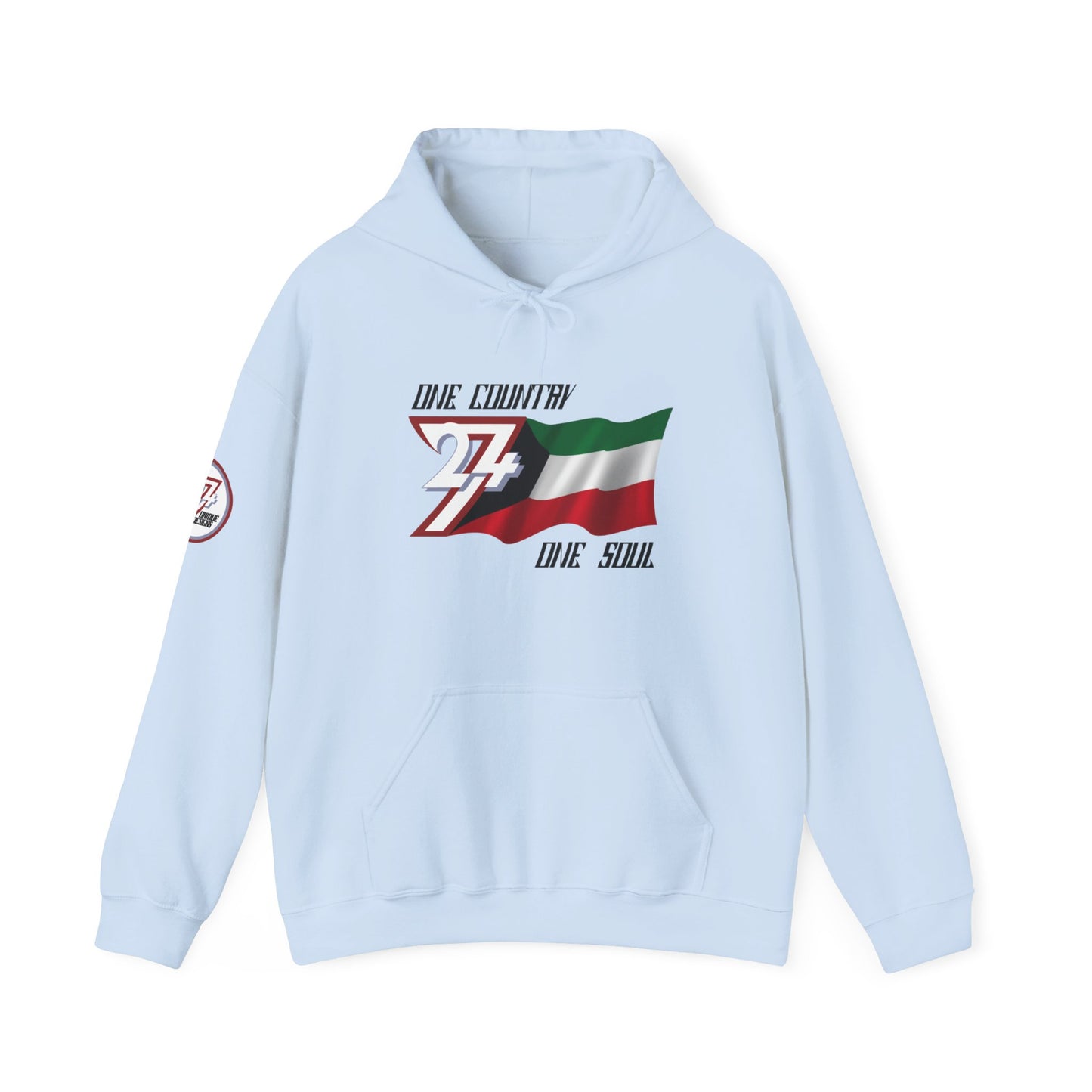 Unique Design 24/7 Kuwait Flag Printed Unisex custom Hoodie light blue