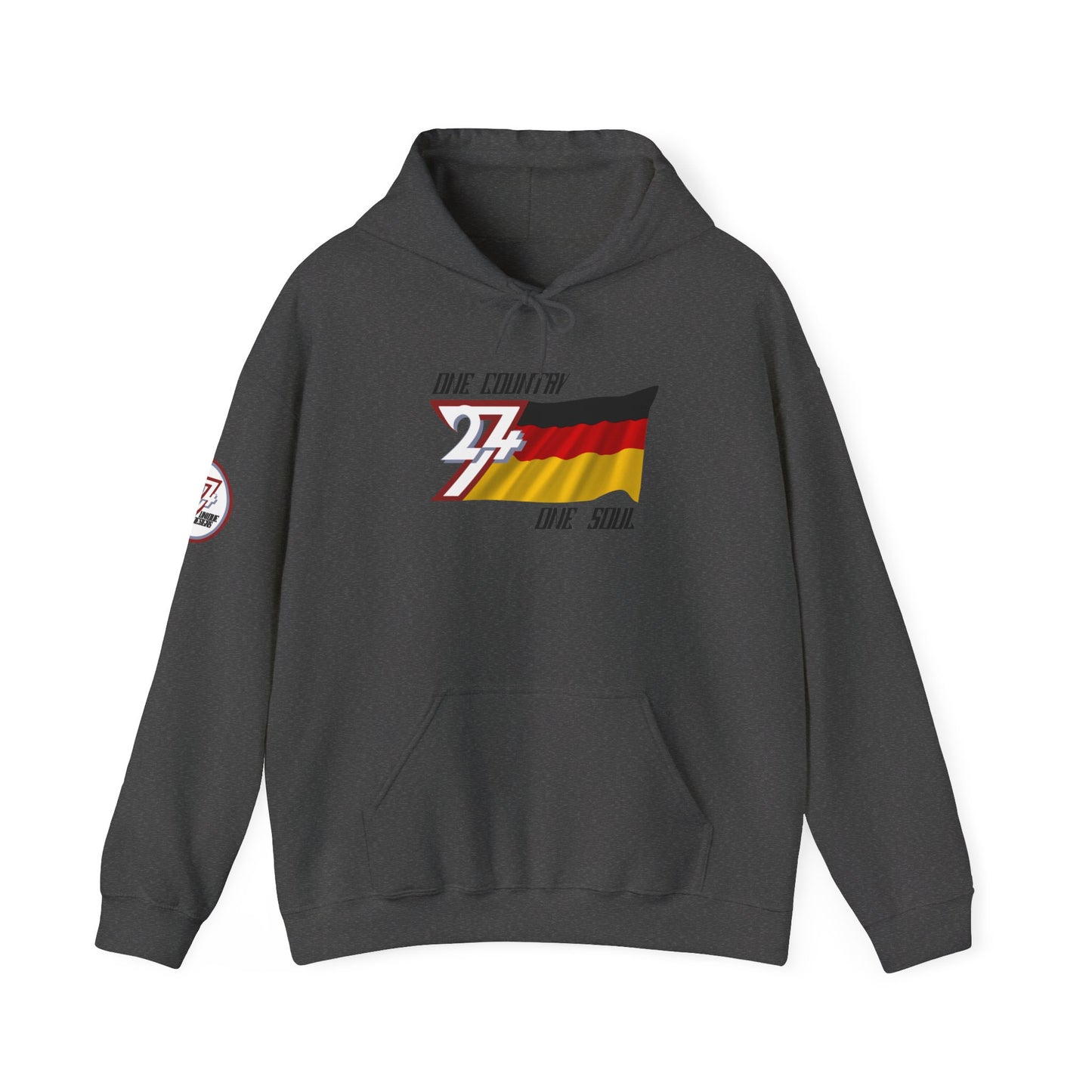 Unique Design 24/7 Germany Flag Printed Unisex custom Hoodie dark heather