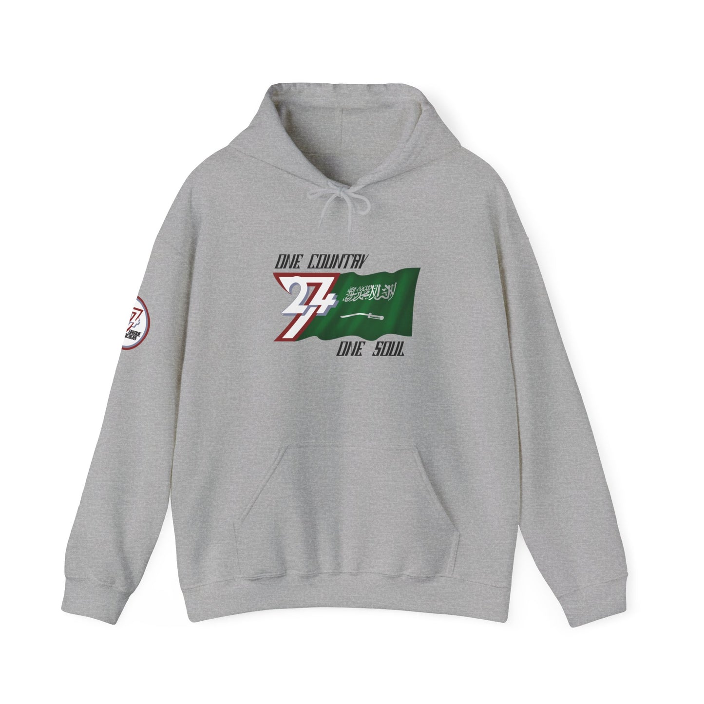 Unique Design 24/7 Saudi Arabia Flag custom hoodie sport grey