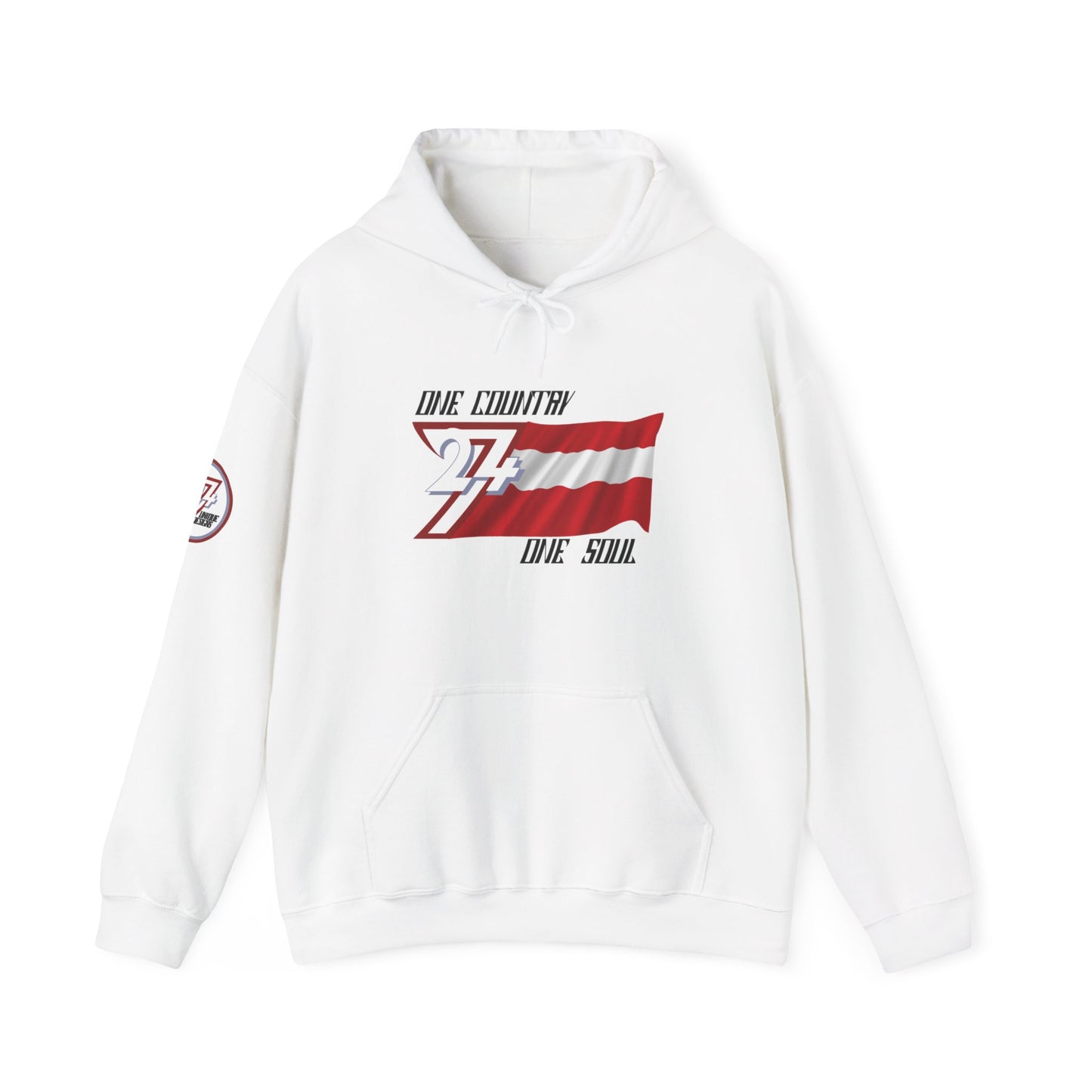 Unique Design 24/7 Austria Flag Printed Unisex custom Hoodie white