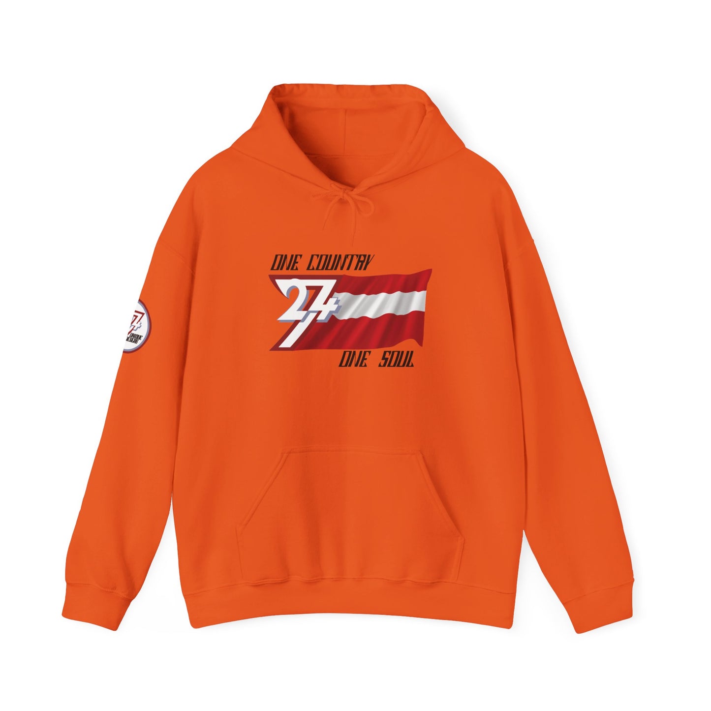 Unique Design 24/7 Austria Flag Printed Unisex custom Hoodie orange