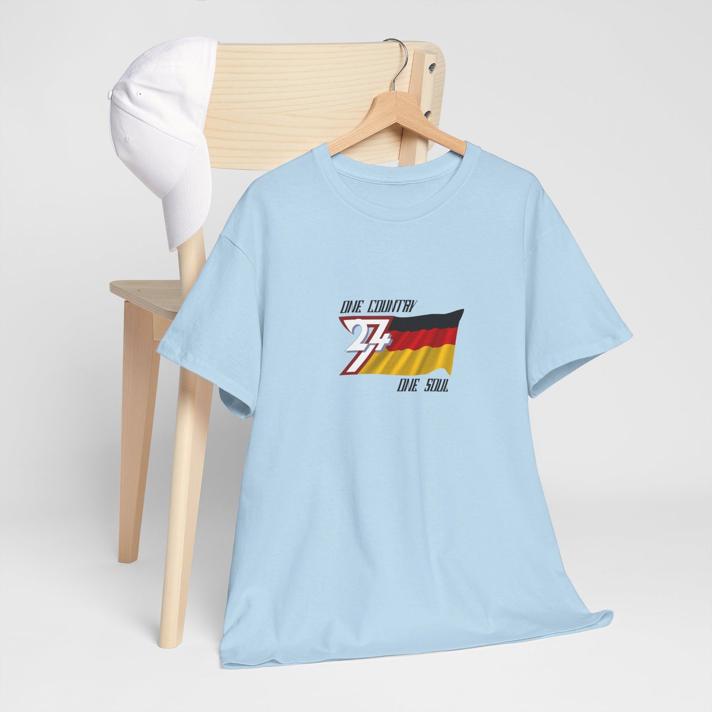 Unique Design Germany Flag Printed custom T-shirt light blue