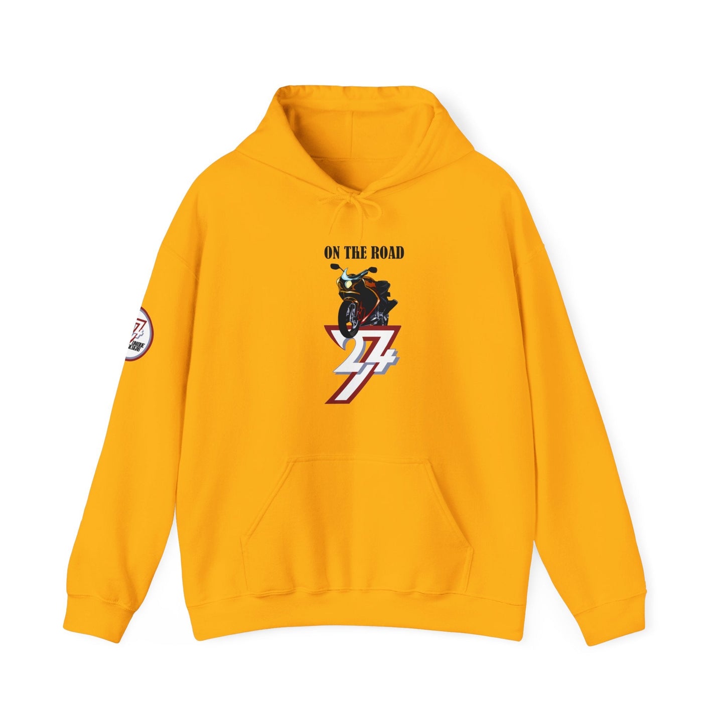 Unique Design On The Road Bike Hoodie gold