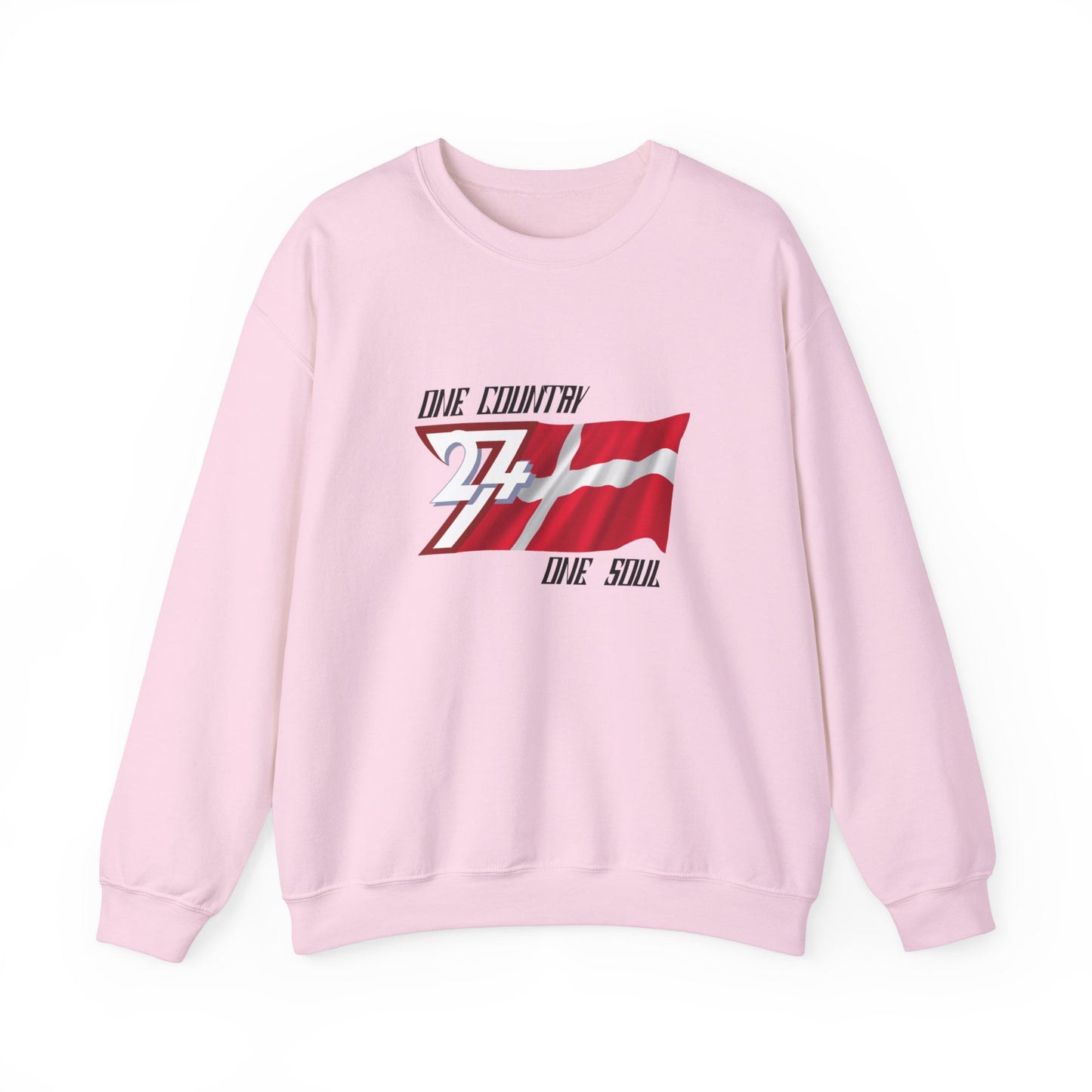 Unique Design  Denmark flag sweatshirt light pink