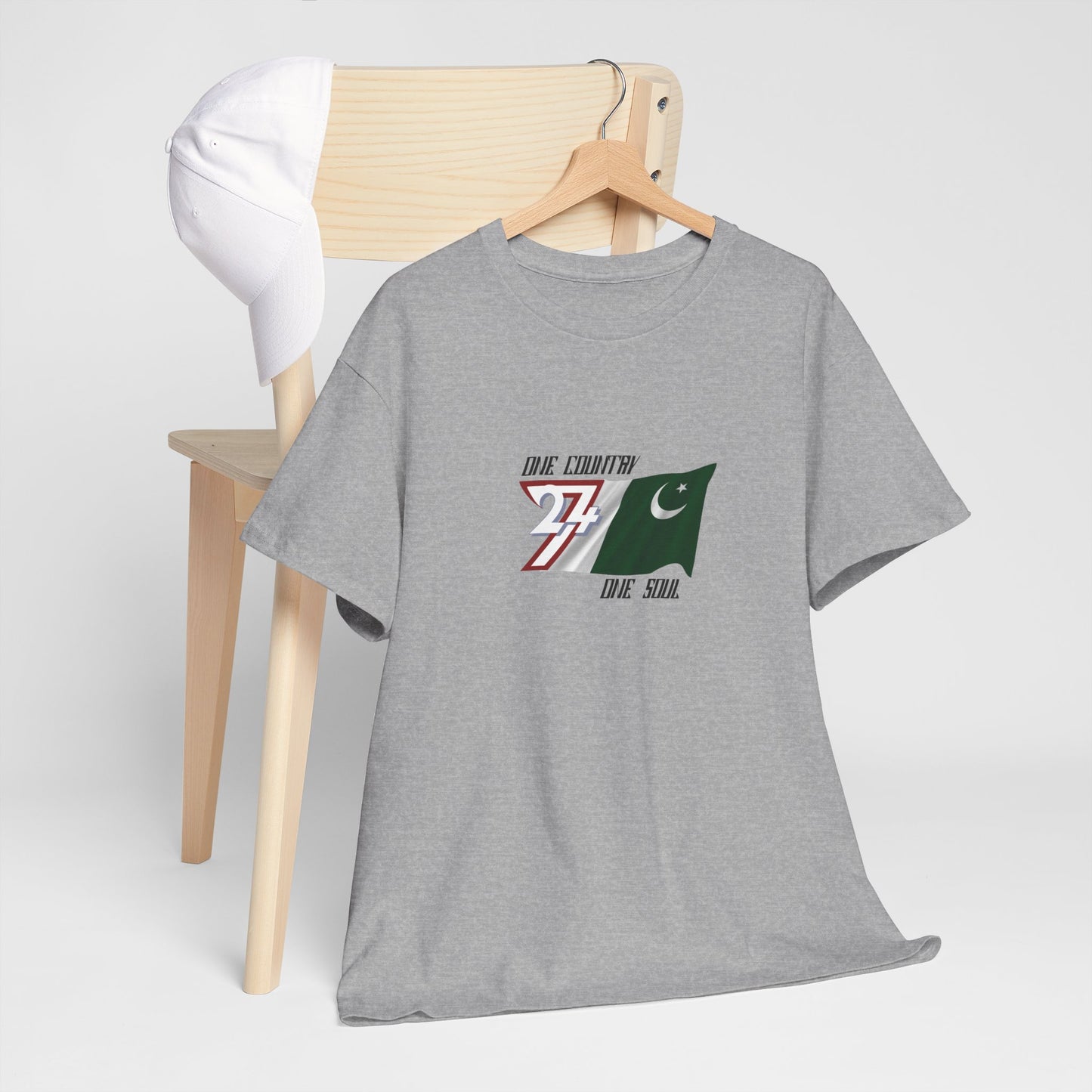 Unique Design 24/7 Pakistan Flag Printed Unisex custom T-shirt sport grey