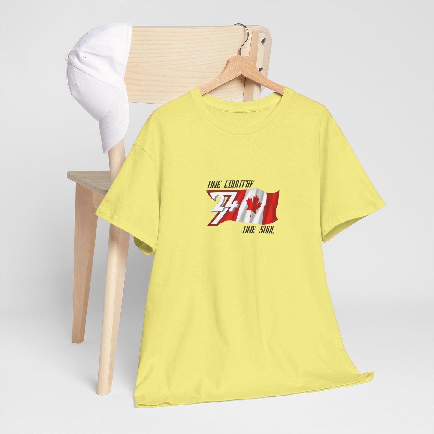 Unique Design Canada Flag Printed custom T-shirt corn silk