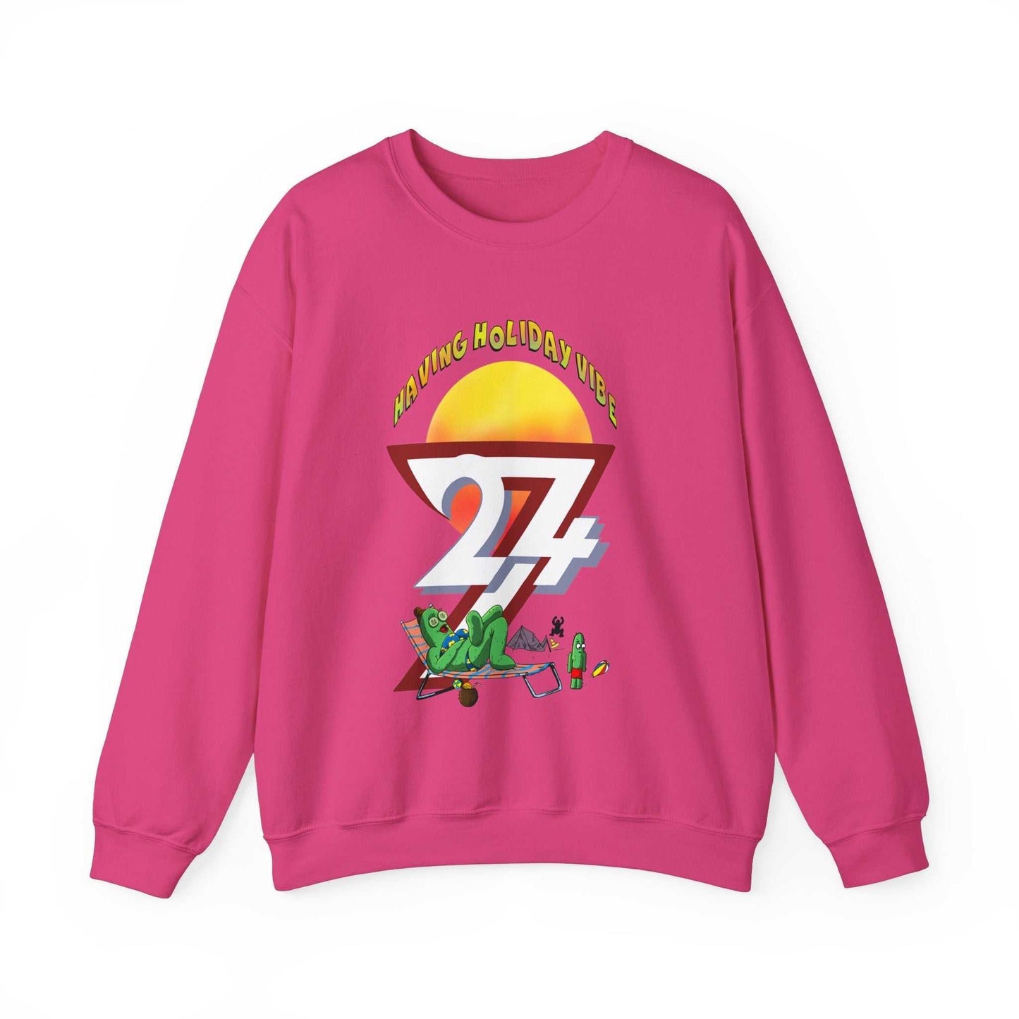 Unique Design Leonando Camping Holiday Heavy Blend™ Crewneck Sweatshirt heliconia