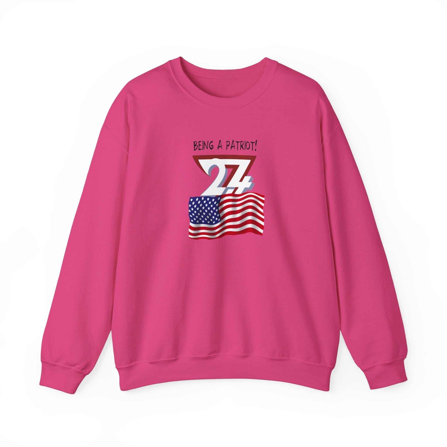 Unique Design US Patriot Heavy Blend™ Crewneck Sweatshirt heliconia