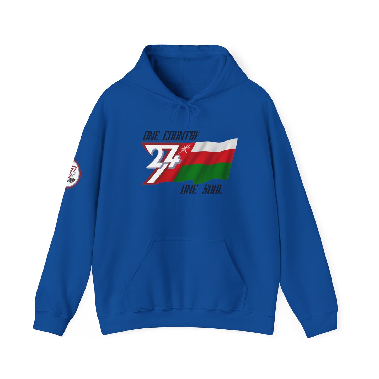 Unique Design 24/7 Oman Flag Printed Unisex custom Hoodie royal