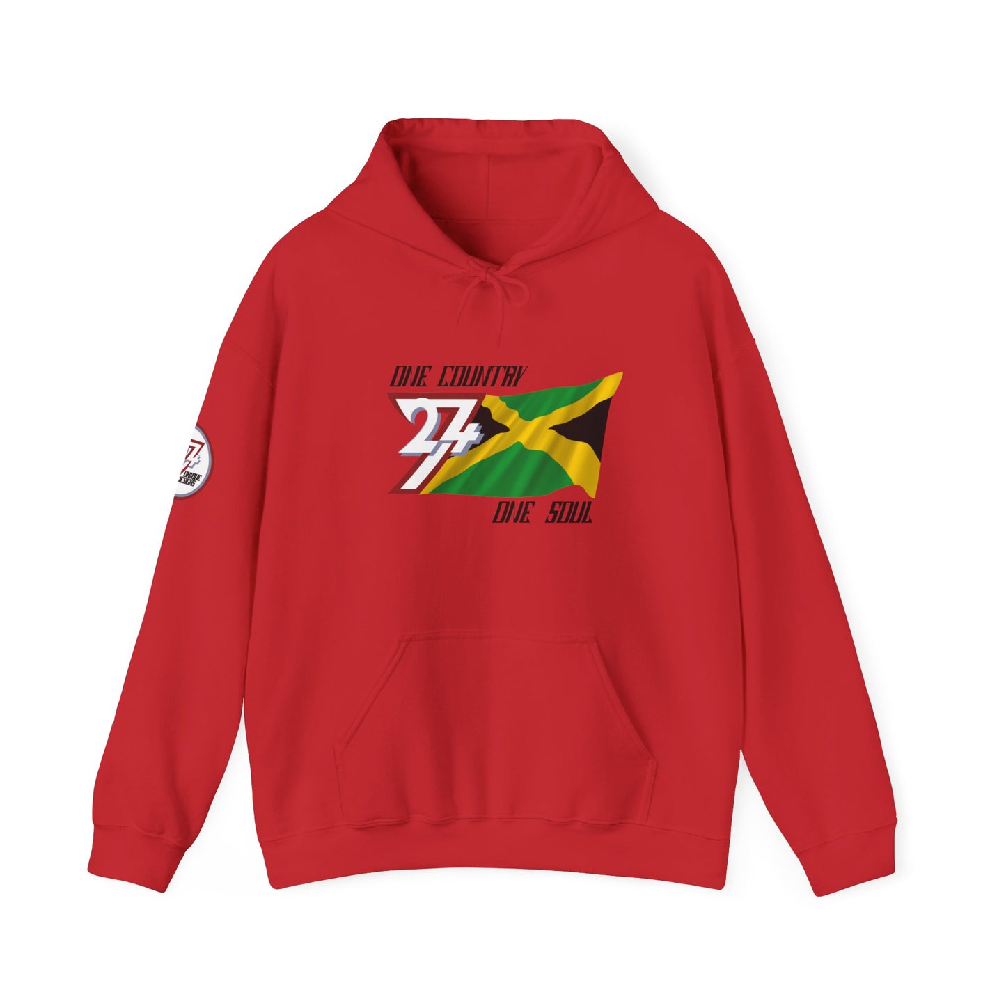 Unique Design 24/7 Jamaica Flag Printed Unisex custom Hoodie red