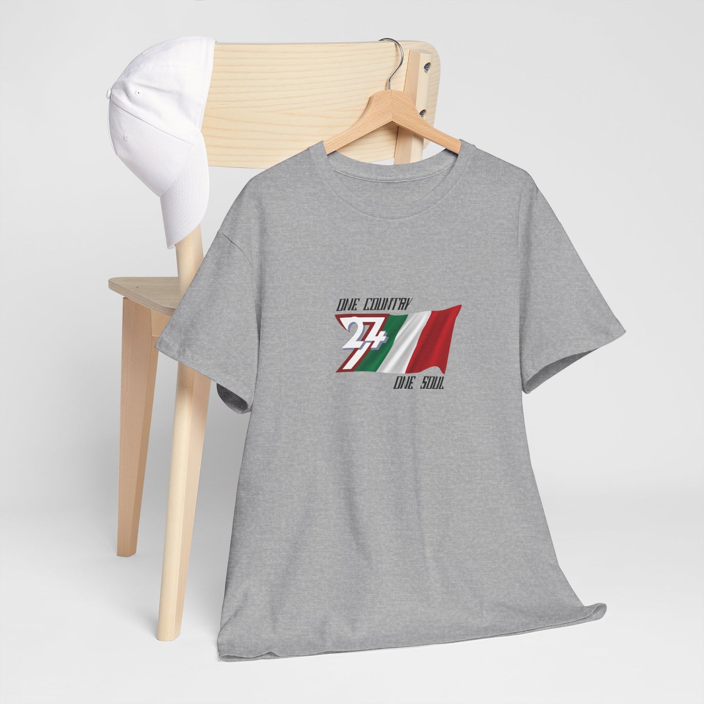 Unique Design 24/7 Italy Flag Printed Unisex custom T-shirt sport grey