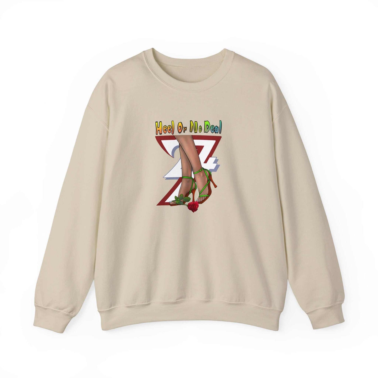 Unique Design Heel Or No Deal Heavy Blend™ Crewneck Sweatshirt sand