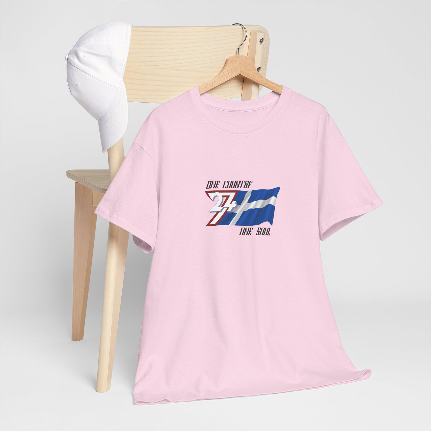 Unique Design Finland Flag Printed custom T-shirt light pink