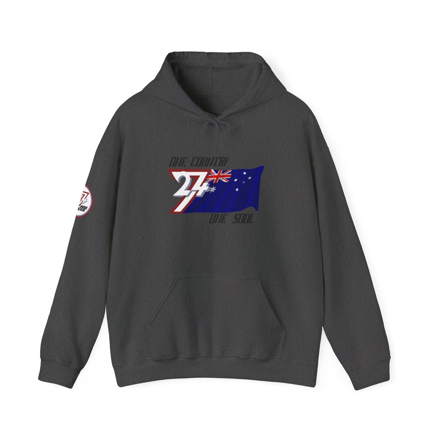 Unique Design 24/7 Australia Flag Printed Unisex custom Hoodie dark heather