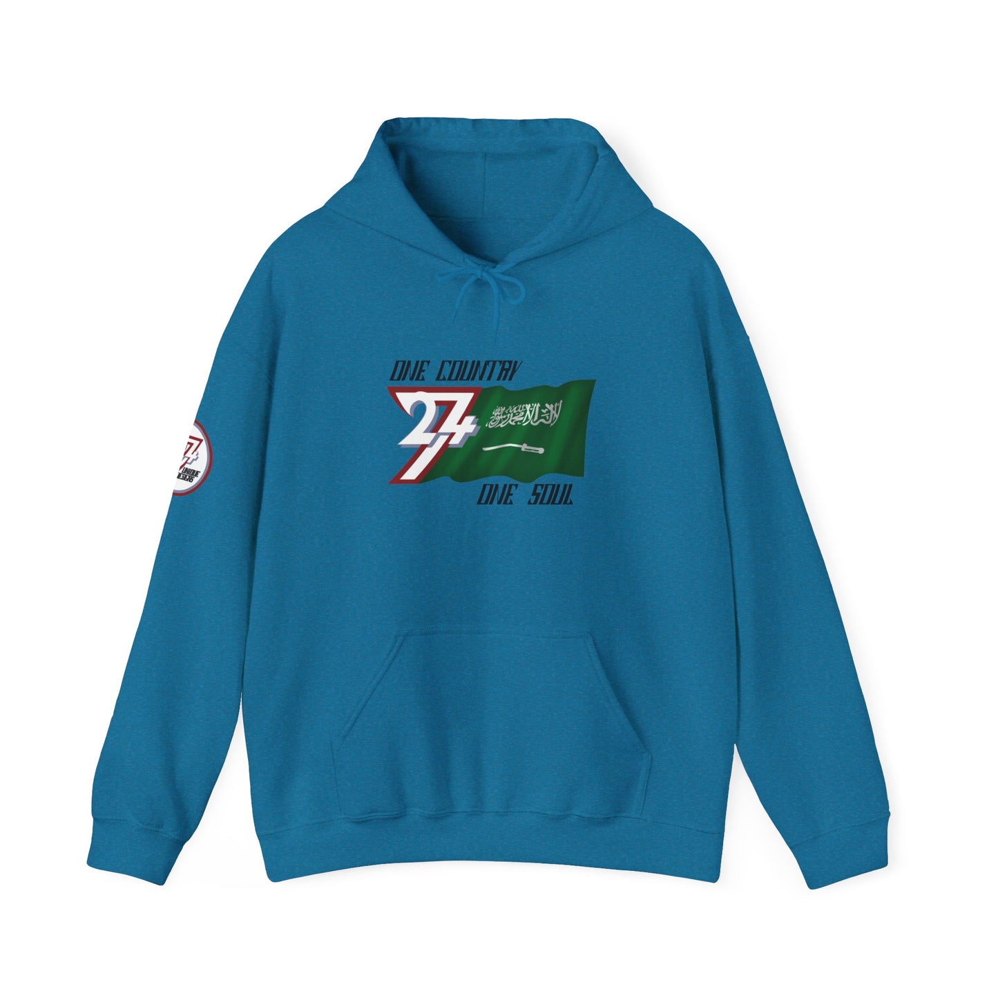 Unique Design 24/7 Saudi Arabia Flag custom hoodie dark saphire