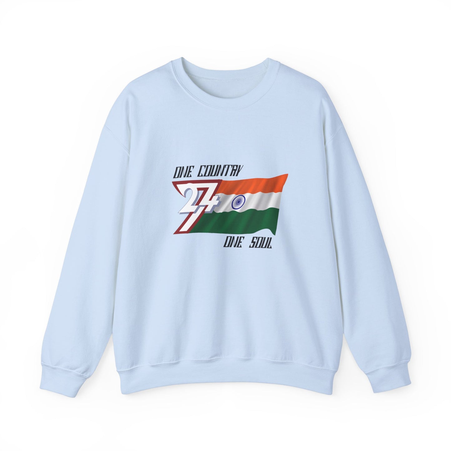 Unique Design India Flag sweatshirt light blue