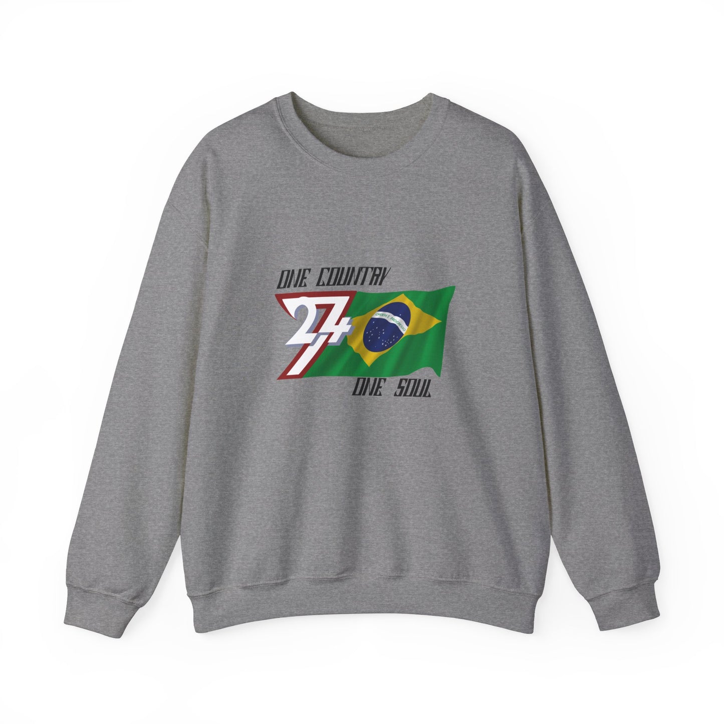 Unique Design Brazil Flag sweatshirt graphite heather