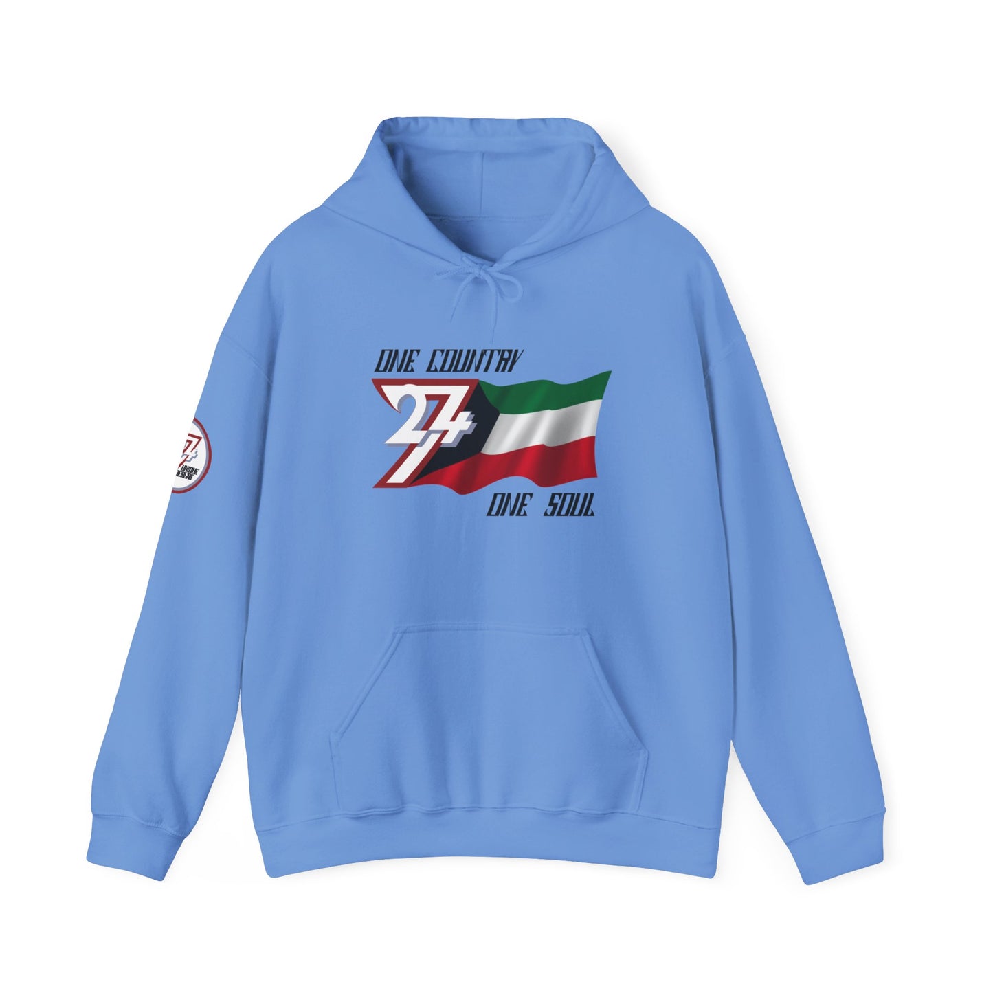 Unique Design 24/7 Kuwait Flag Printed Unisex custom Hoodie carolina blue