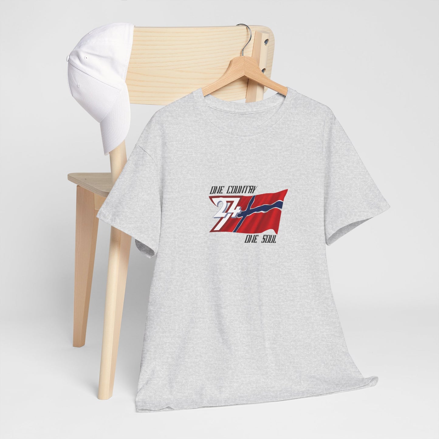 Unique Design 24/7 Norway Flag Printed Unisex custom T-shirt ash