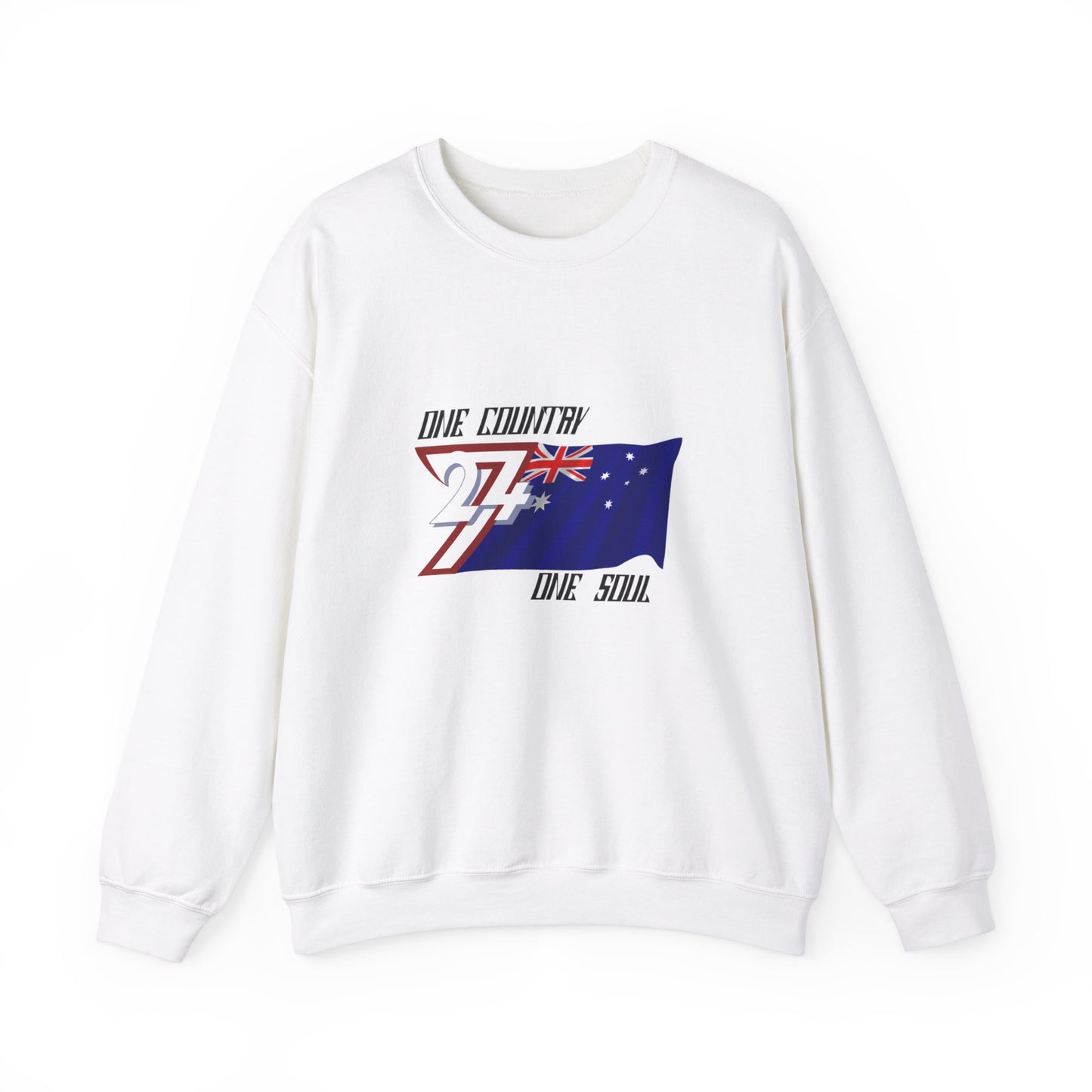 Crew neck Sweatshirt: Australia Flag fashion by 24/7 Unique Designs white