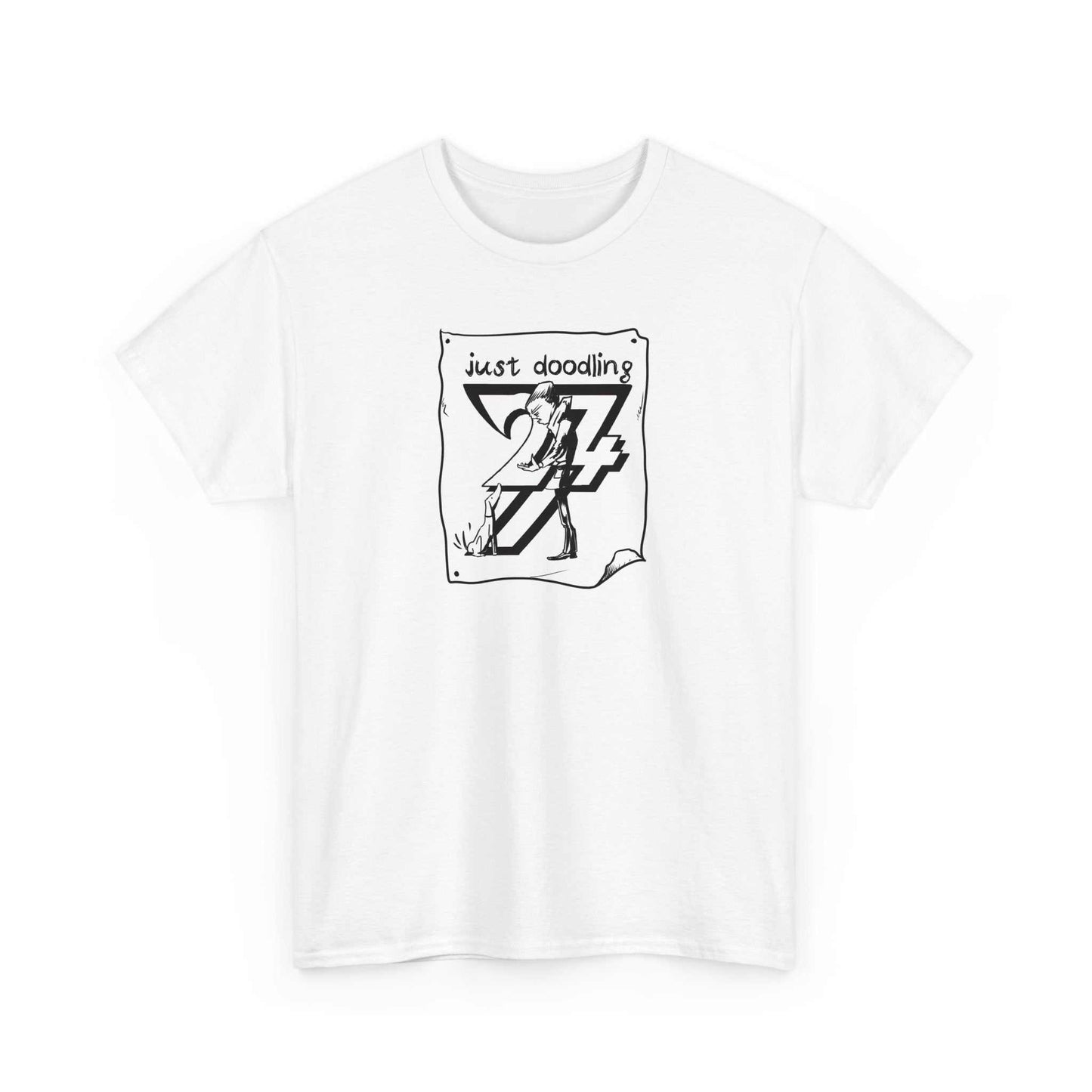 Unique Design Just Doodling Dog Owner Design T-shirt white