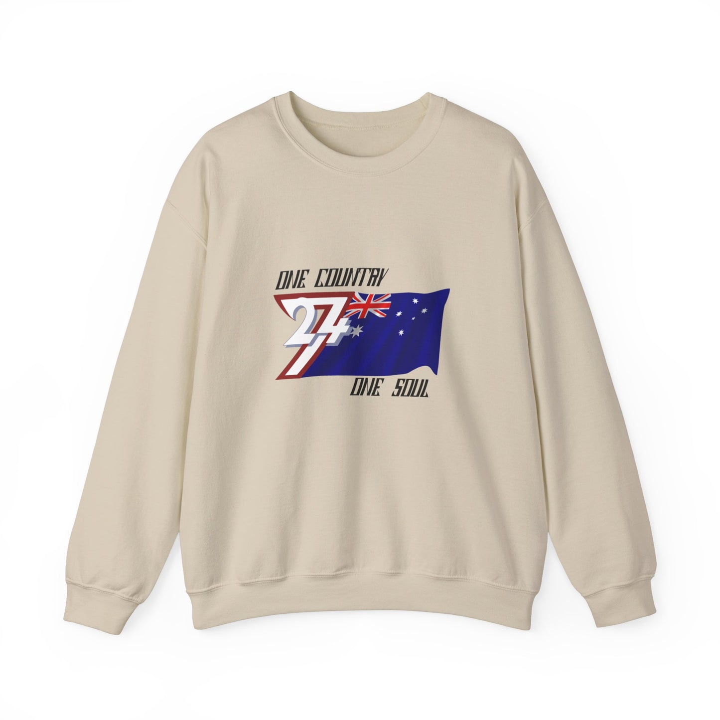 Crew neck Sweatshirt: Australia Flag fashion by 24/7 Unique Designs sand