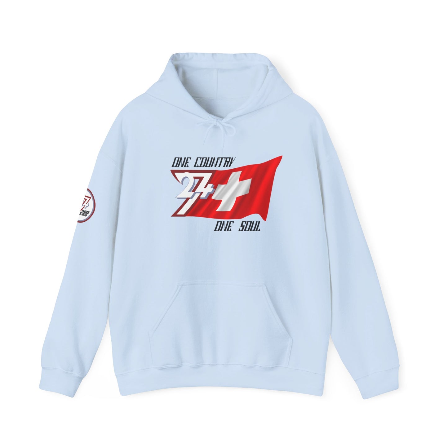 Unique Design Switzerland Flag custom hoodie light blue