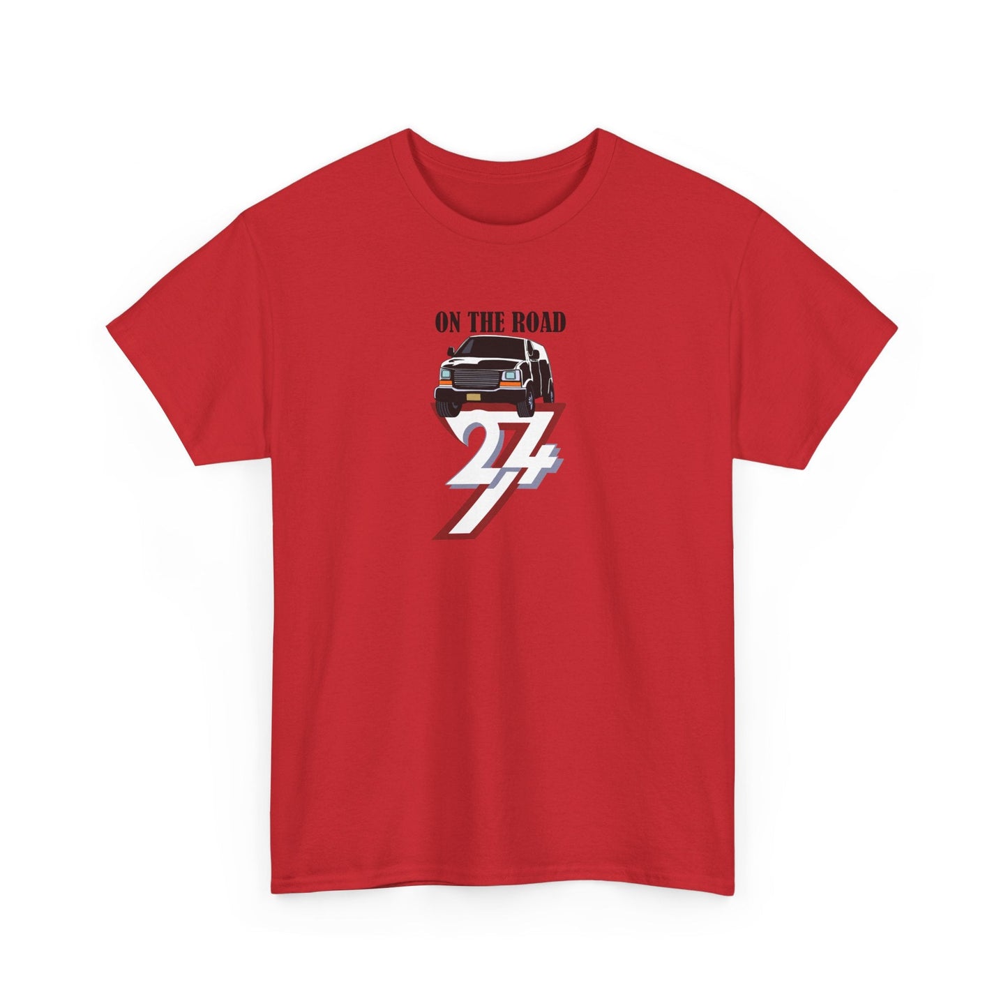 Unique Design On The Road Van unisex custom T-shirt  red