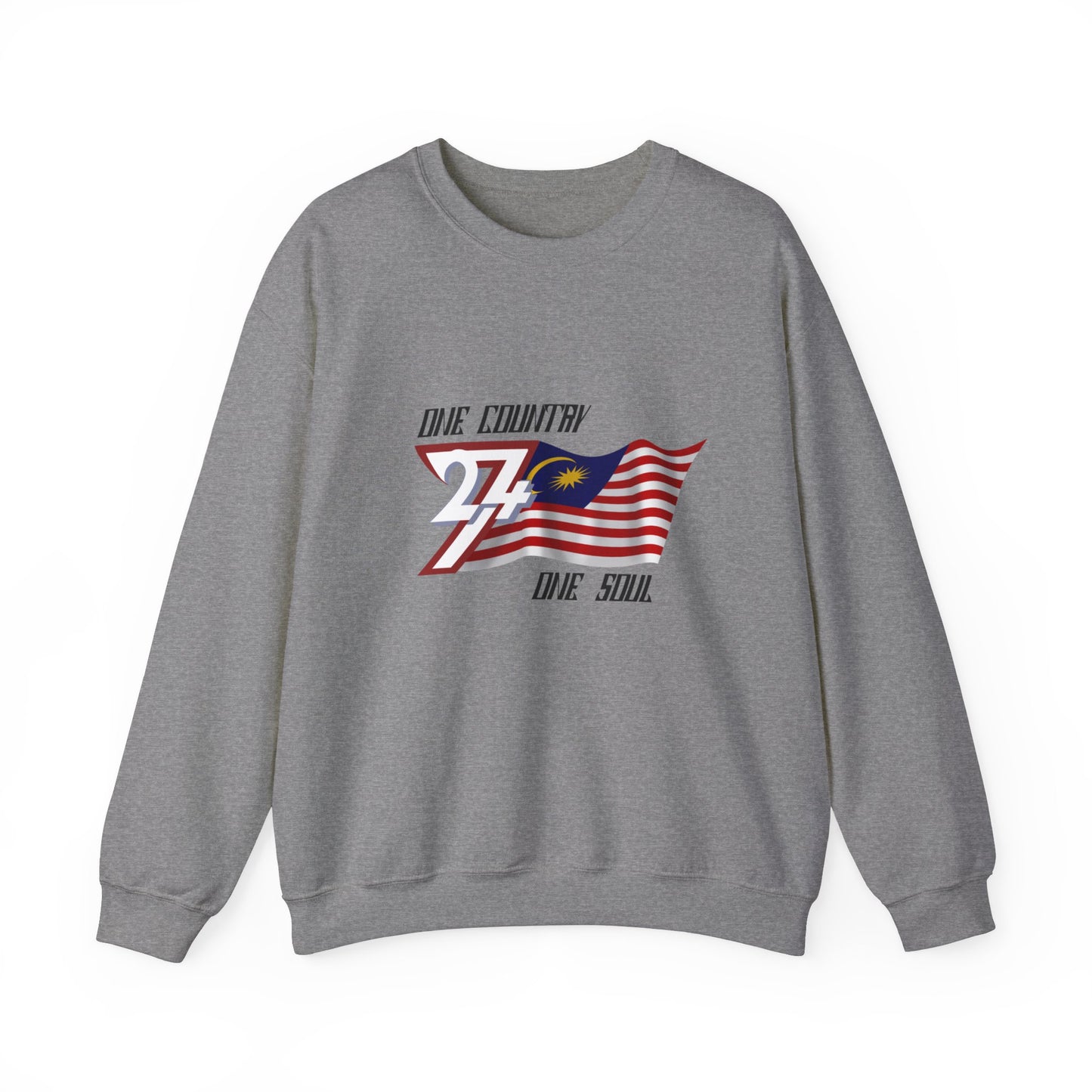 Unique Design Malaysia Flag sweatshirt graphite heather