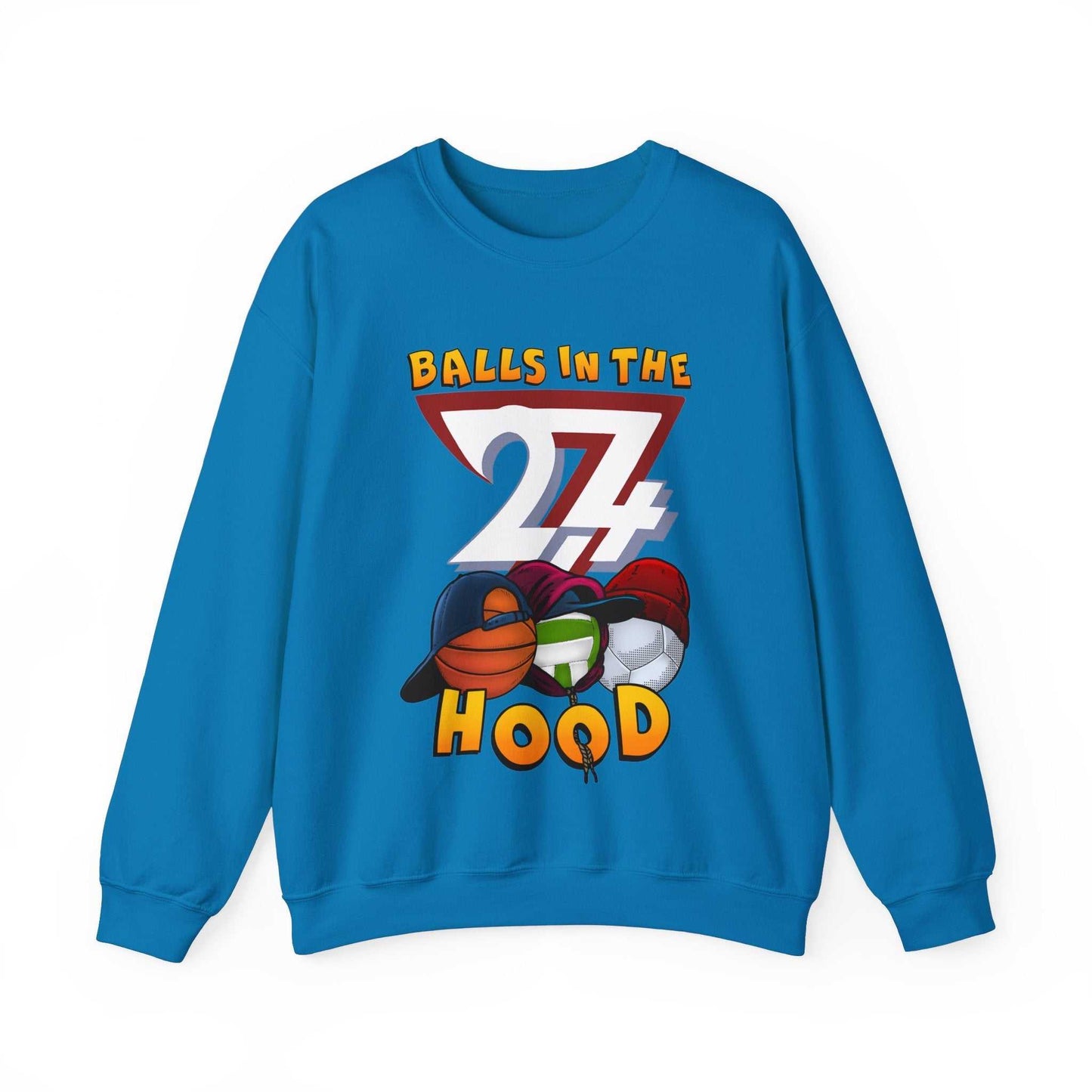 Unique Design Balls In The Hood Heavy Blend™ Crewneck Sweatshirt sapphire