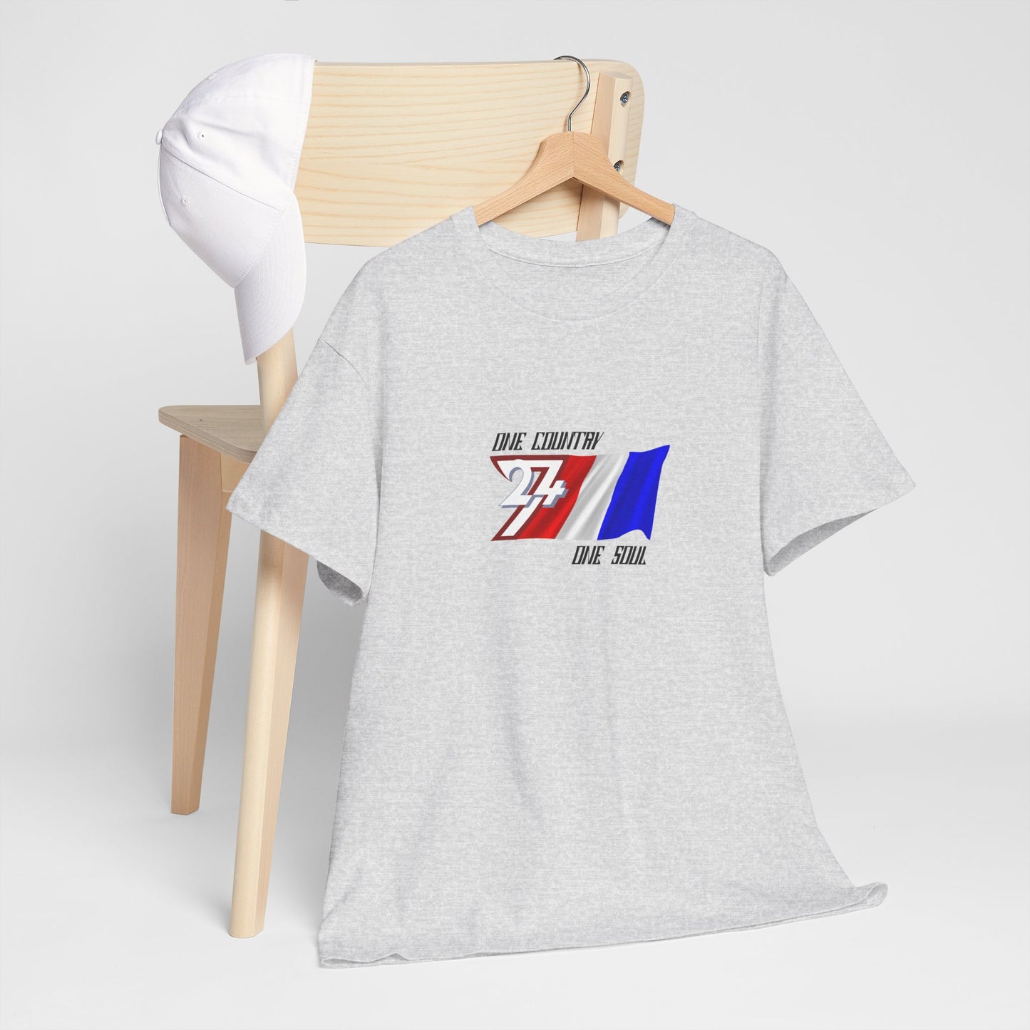 Unique Design France Flag Printed custom T-shirt ash