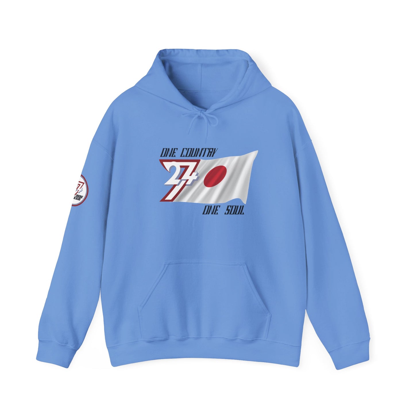 Unique Design 24/7 Japan Flag Printed Unisex custom Hoodie carolina blue