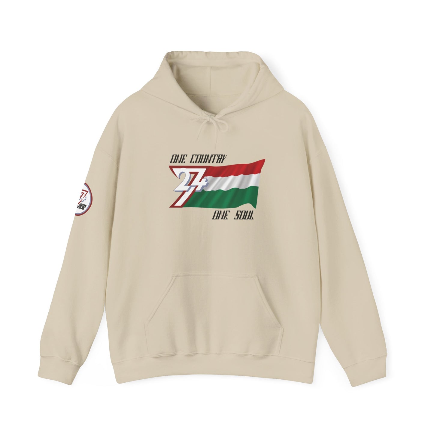  Unique Design 24/7 Hungary Flag Printed Unisex custom Hoodie sand