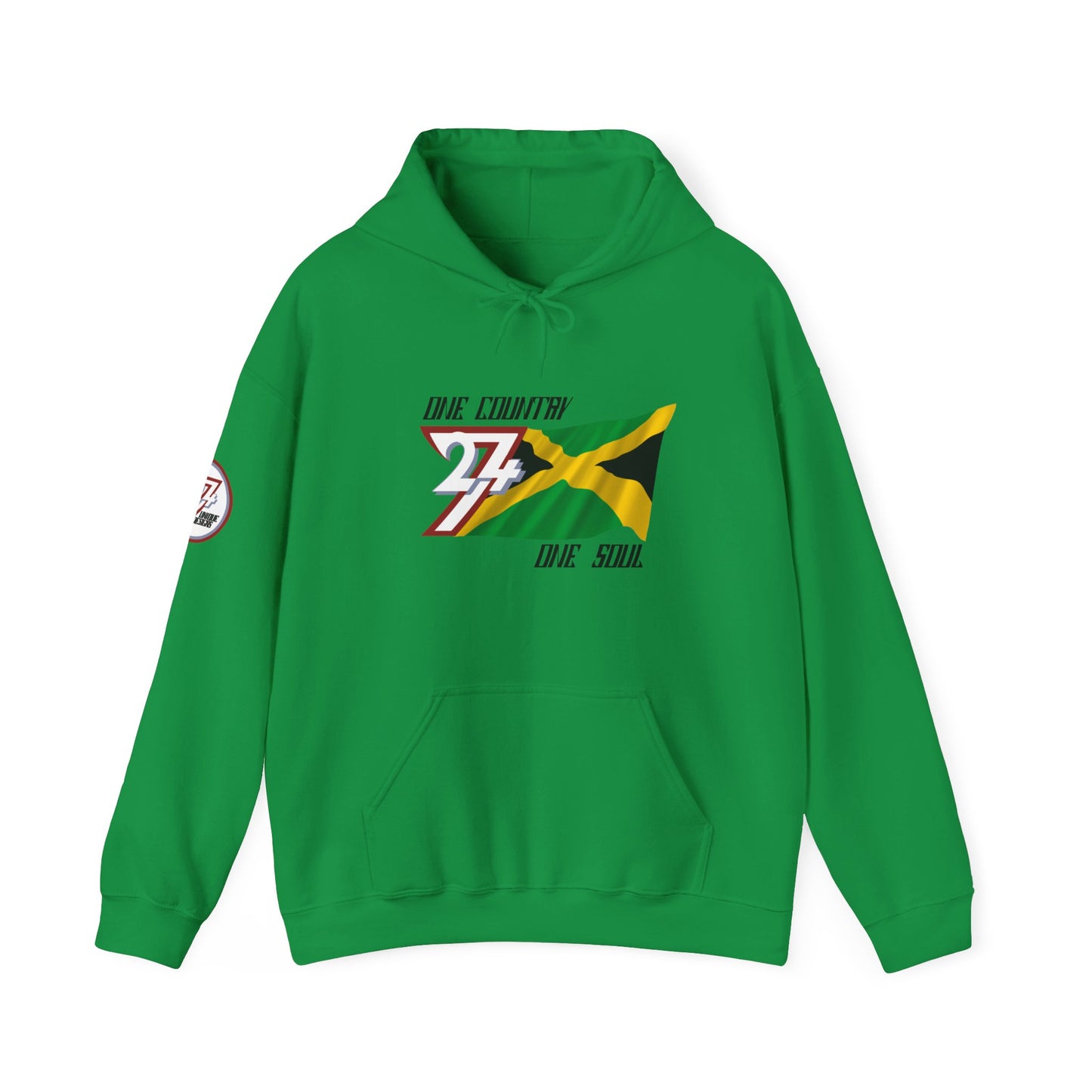 Unique Design 24/7 Jamaica Flag Printed Unisex custom Hoodie irish green