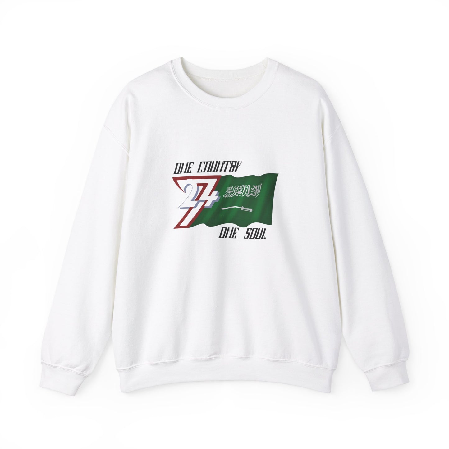 Unique Design 24/7 Saudi Arabia Flag sweatshirt white