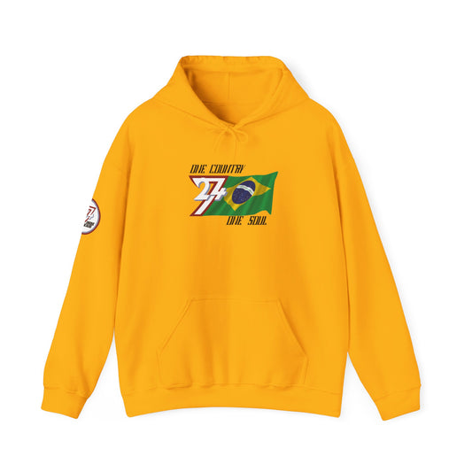 Unique Design Brazil Flag custom hoodie gold