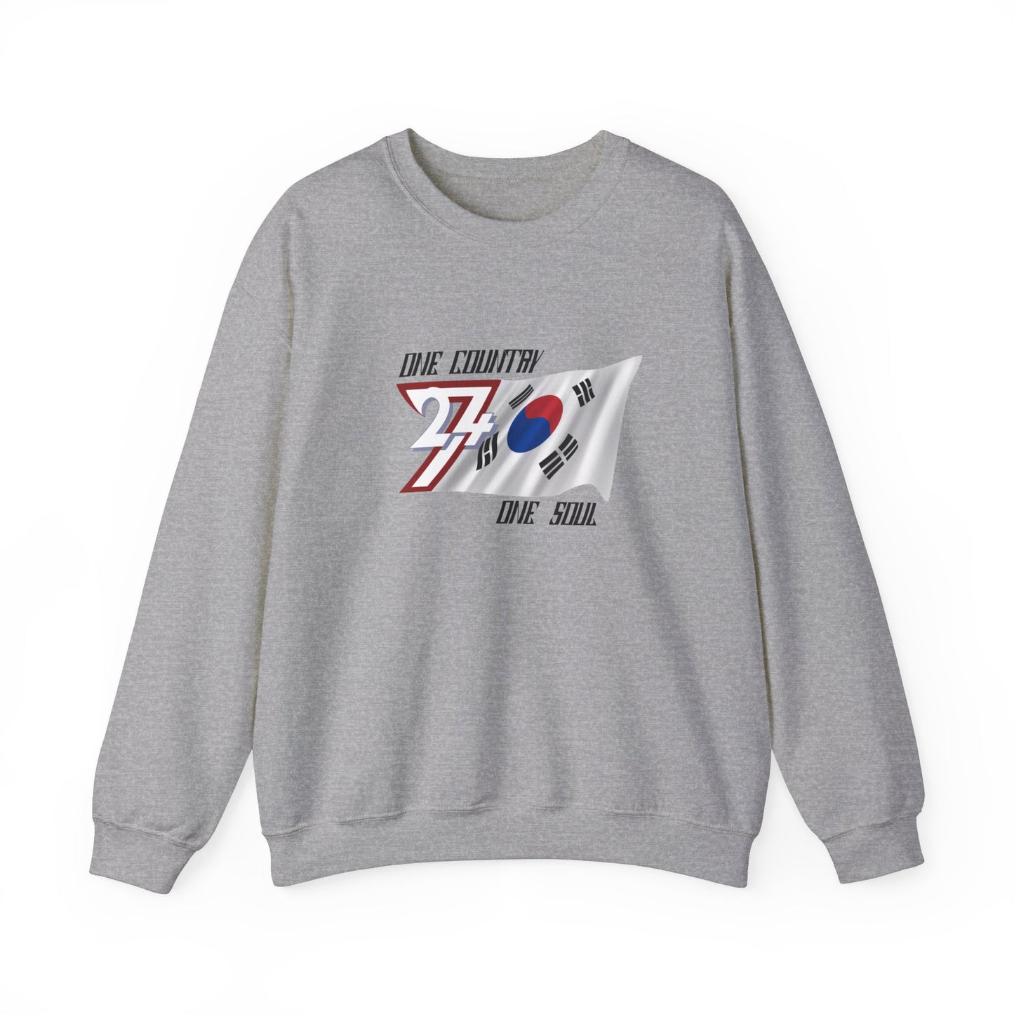 Unique Design 24/7 South Korea Flag sweatshirt sport grey