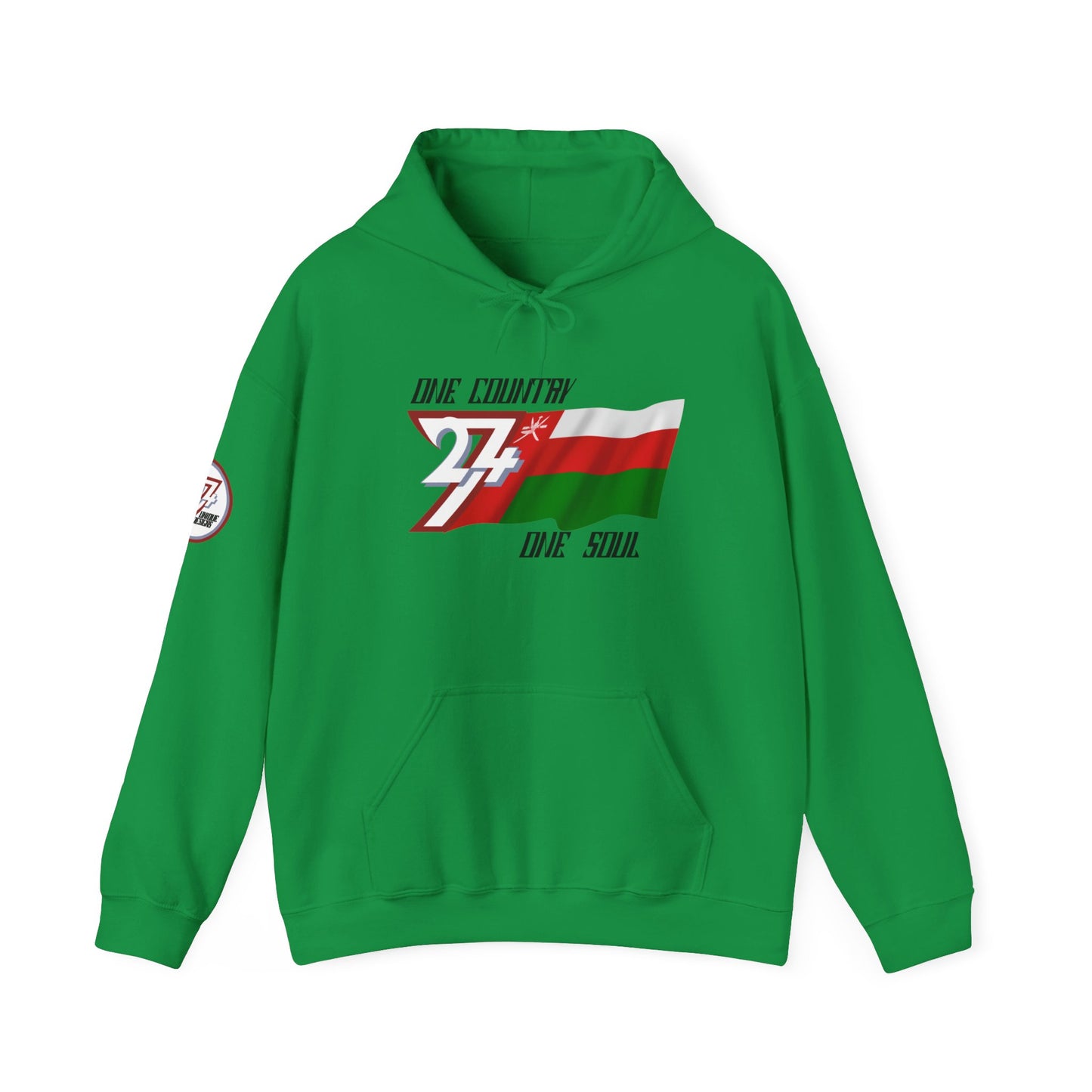 Unique Design 24/7 Oman Flag Printed Unisex custom Hoodie irish green