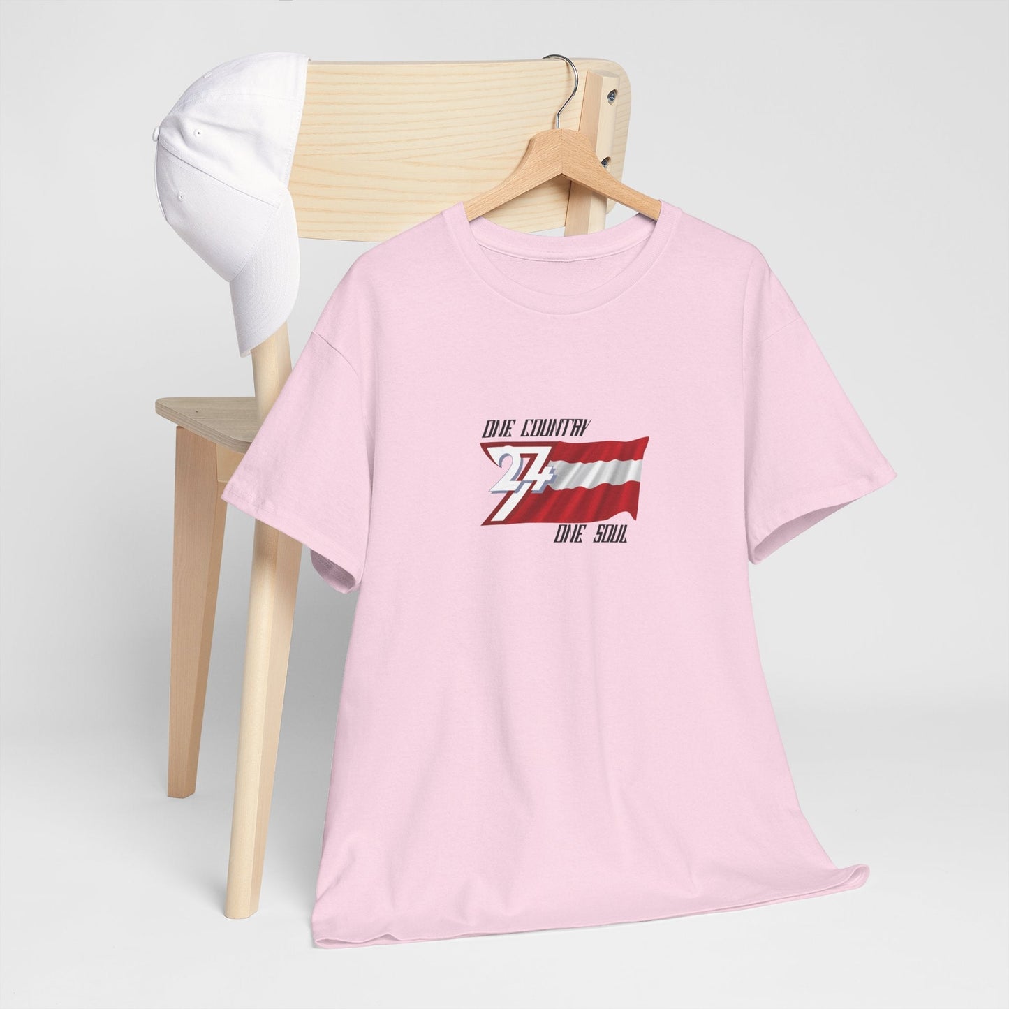 Unique Design Austria Flag Printed custom T-shirt light pink