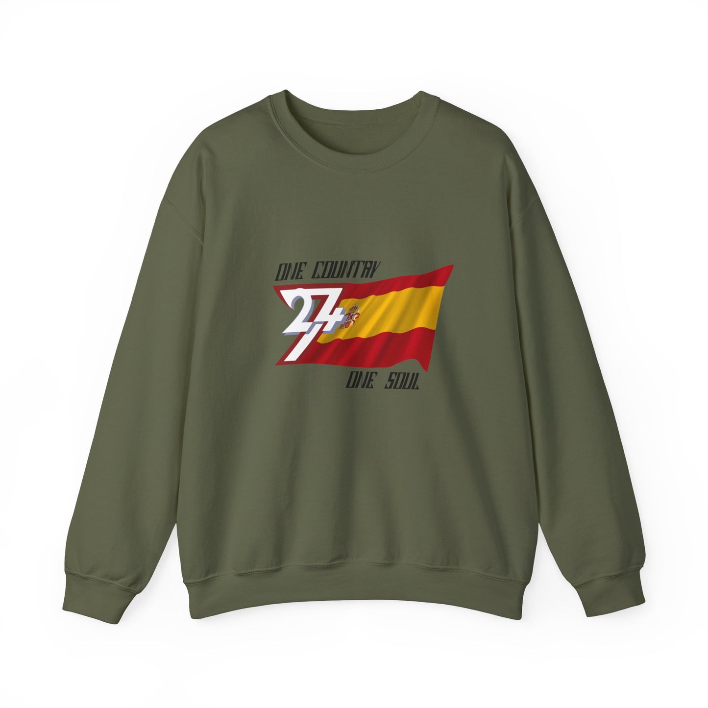 Unique Design Spain Flag sweatshirt military green