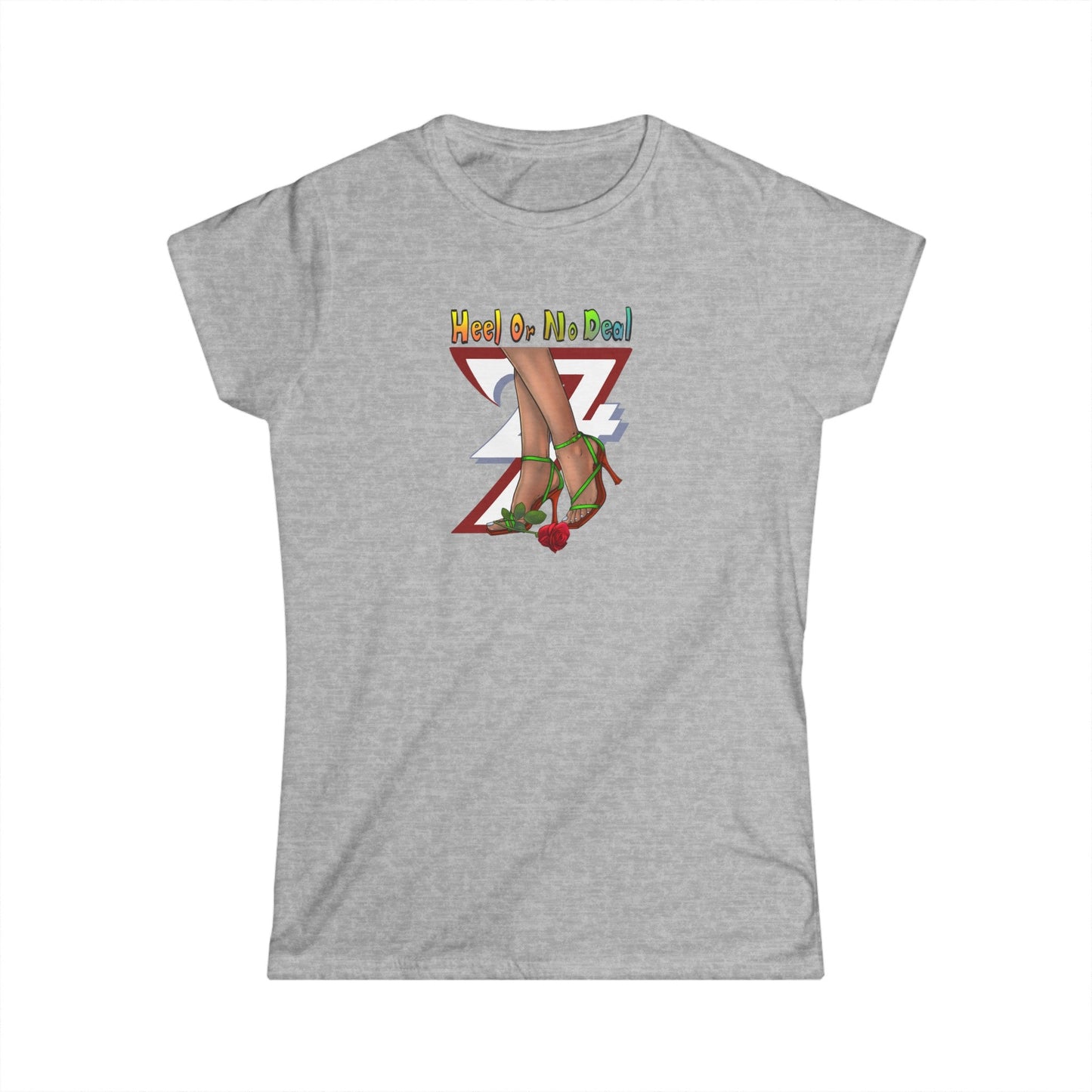 Unique Design "Heel Or No Deal" women t-shirt sport grey