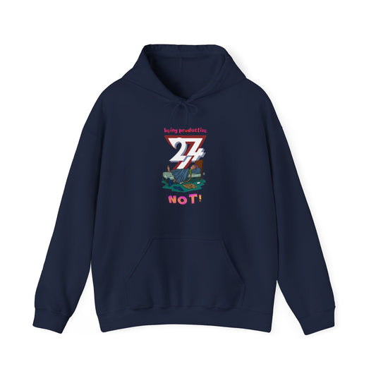 Unique hoodie with "Lazy Teen" print by 24/7 Unique Designs, ultra-soft fabric, relaxed fit, adjustable hood.