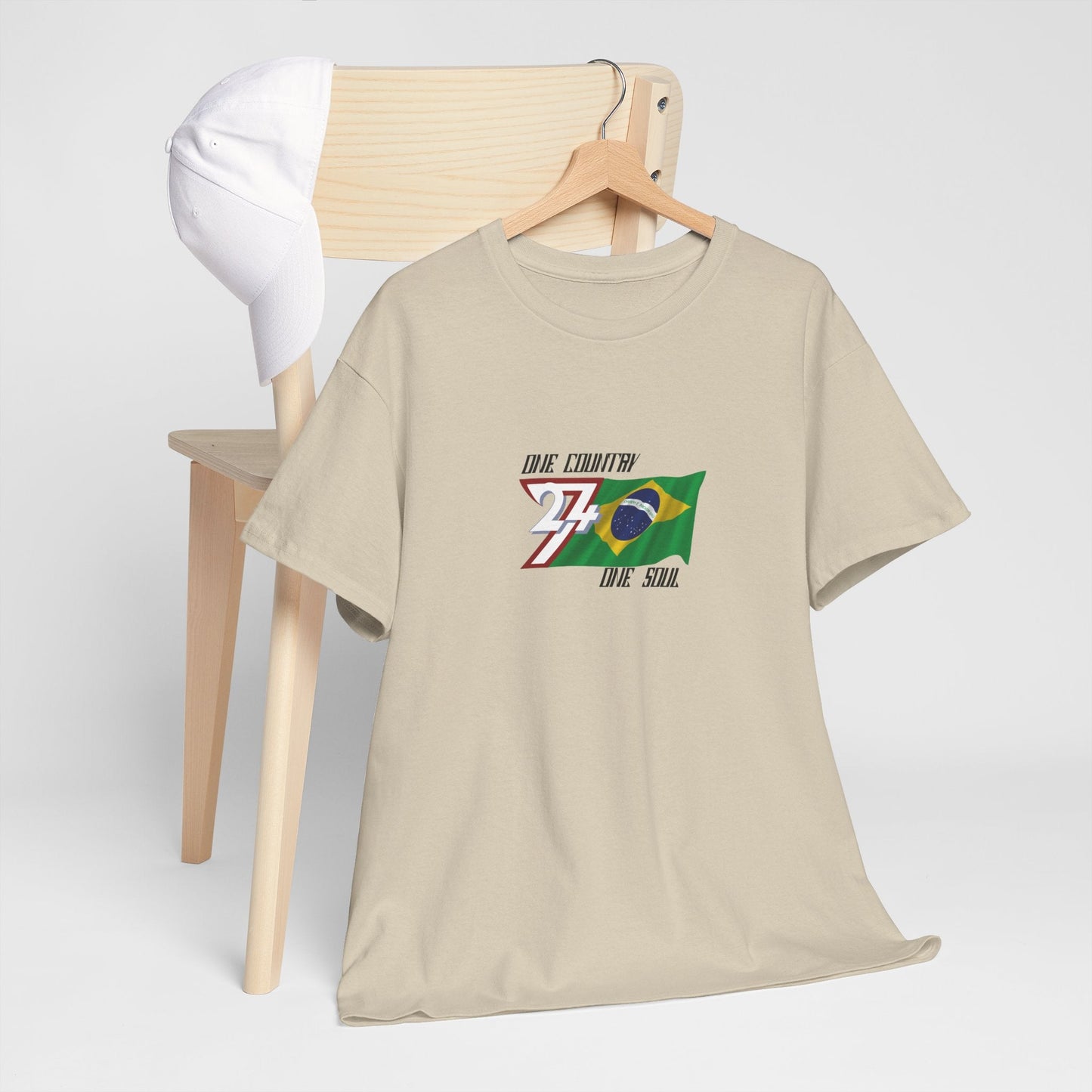 Unique Design Brazil Flag Printed custom T-shirt sand