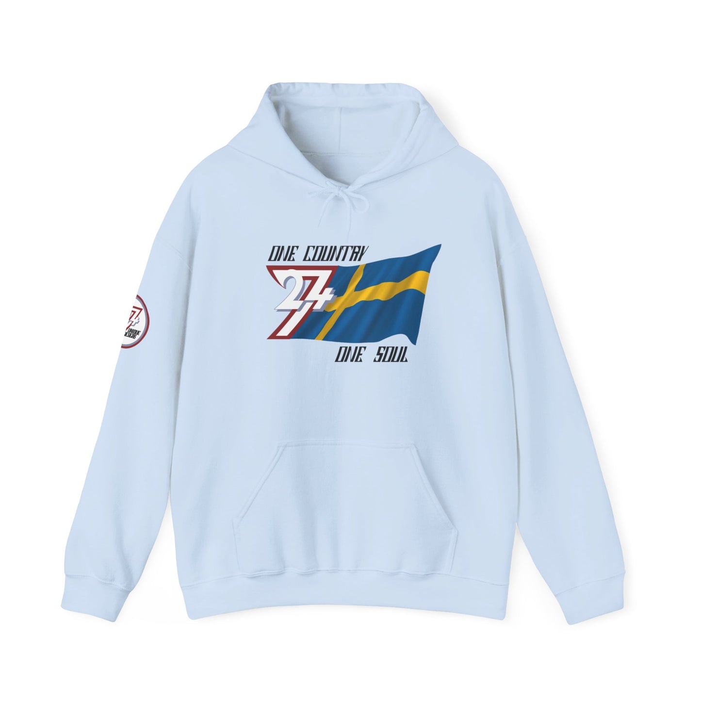 Unique Design 24/7 Sweden custom hoodie light blue