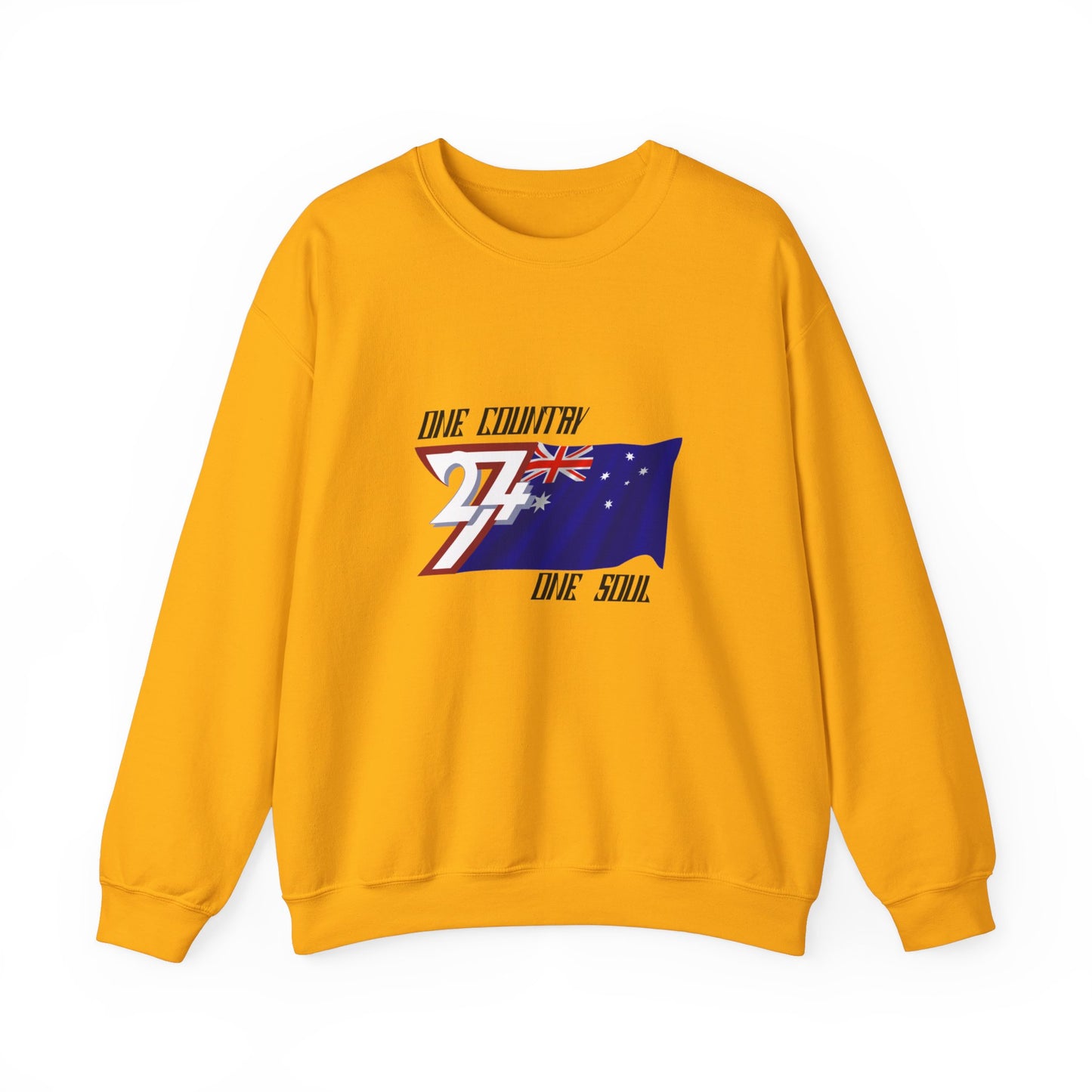 Crew neck Sweatshirt: Australia Flag fashion by 24/7 Unique Designs gold