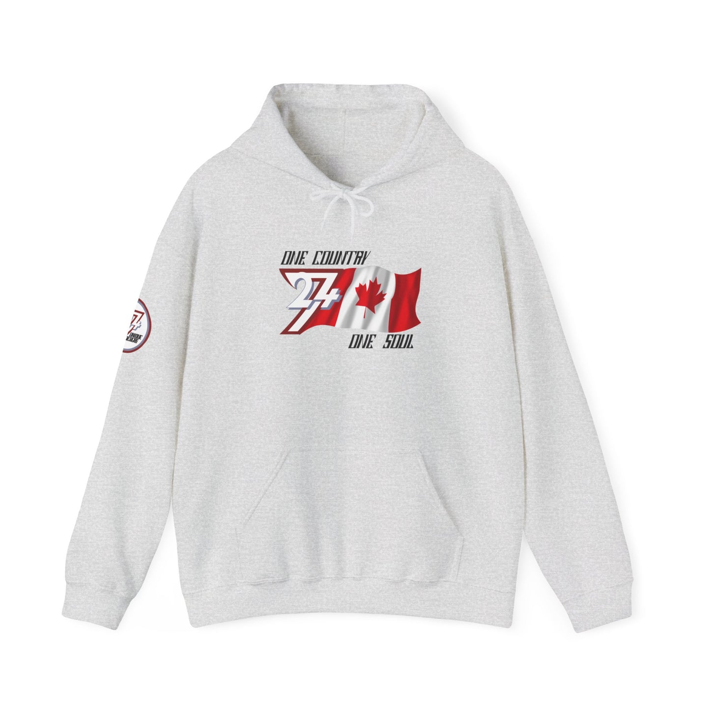 Unique Design 24/7 Canada Flag Printed Unisex custom Hoodie ash