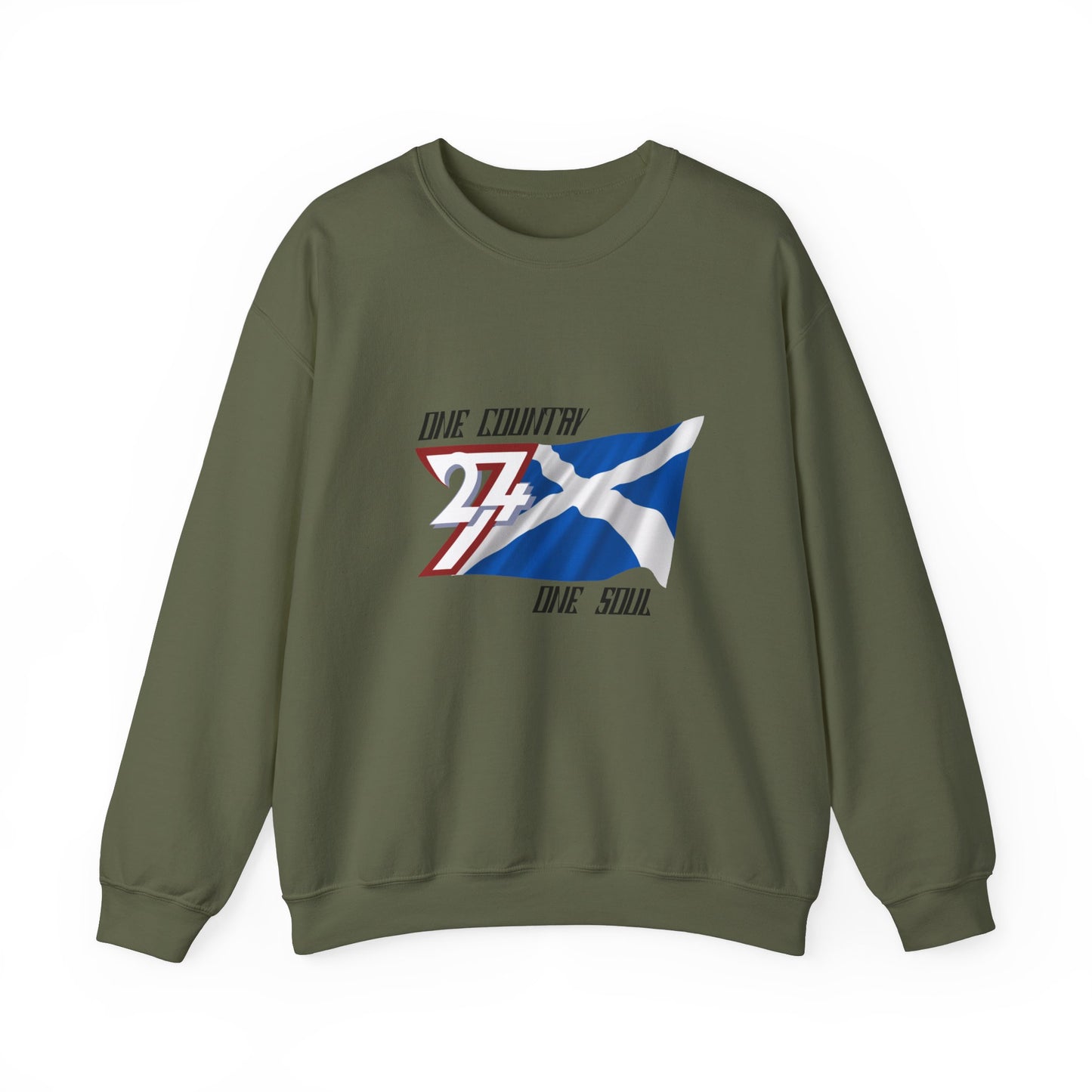 Unique Design Scotland Flag sweatshirt military green