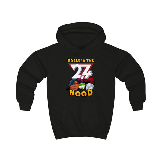 Kids Clothing Unique Design Kids Hoodie Balls In The Hood black